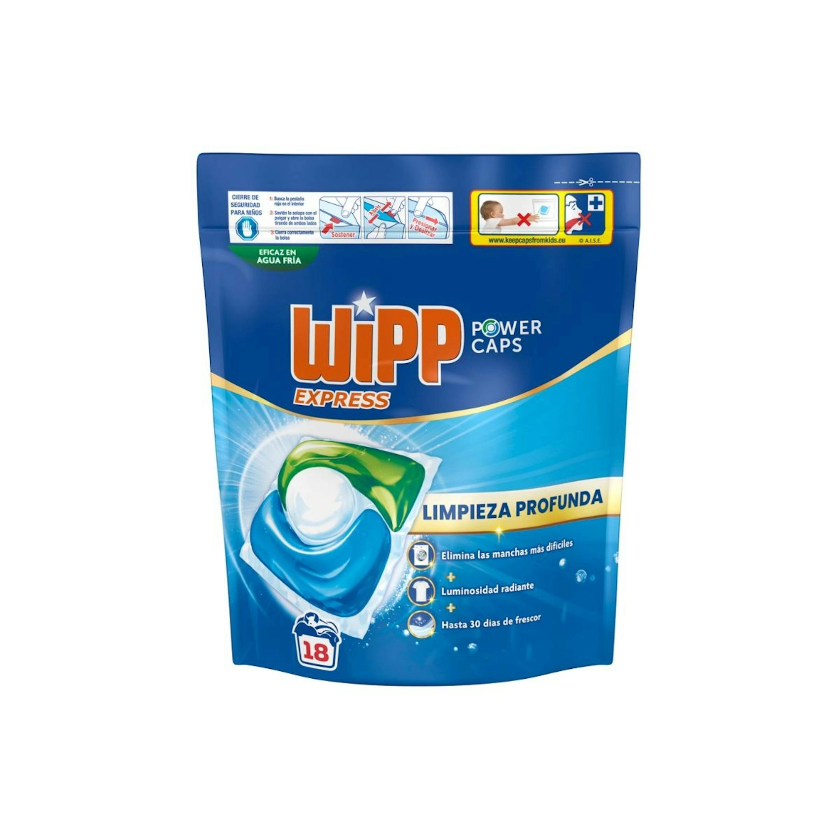 Detergente Em Cápsulas Power Caps Wipp Express 18 Lv 0