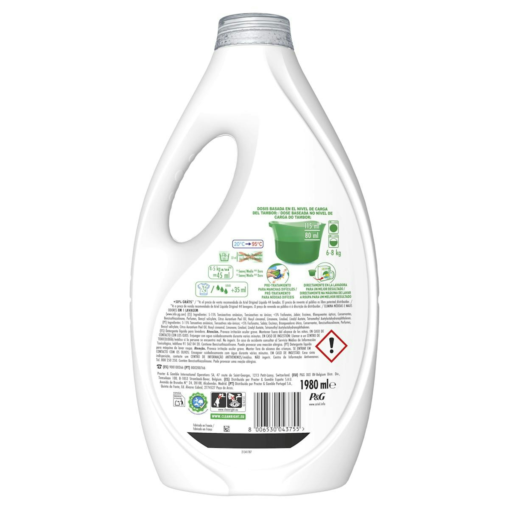 Detergente Líquido Original Ariel 28+16 Lv