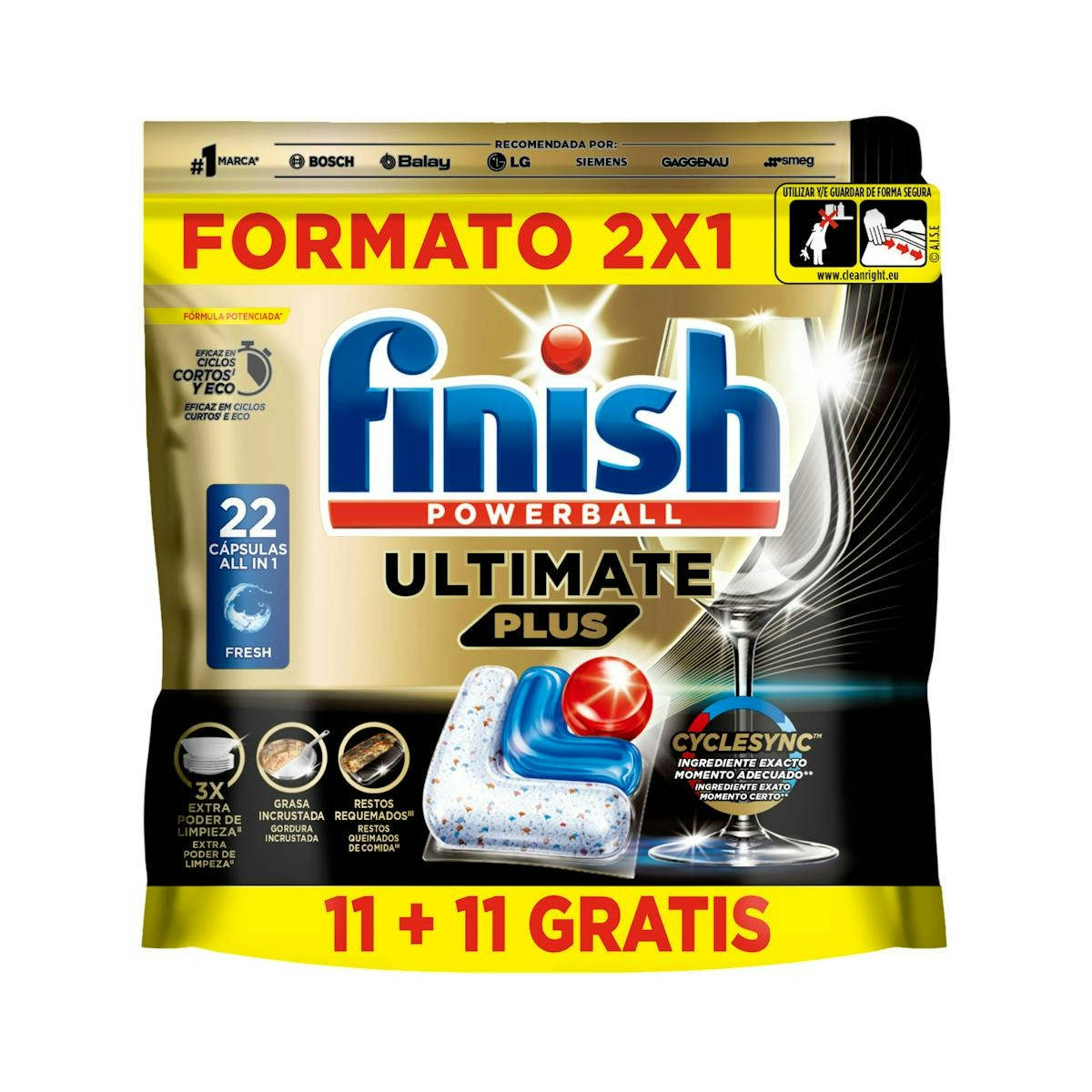 Detergente Para Máquina De Lavar Loiça Powerball Ultimate Plus Finish 22 Cápsulas Detergente Para Máquina De Lavar Loiça Powerball Ultimate Plus Finish 22 Cápsulas 0