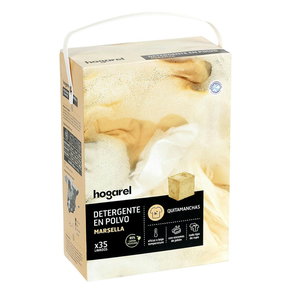 Imagen de Detergente Polvo Jabón De Marsella Hogarel 35 Cacitos 2.275Kg