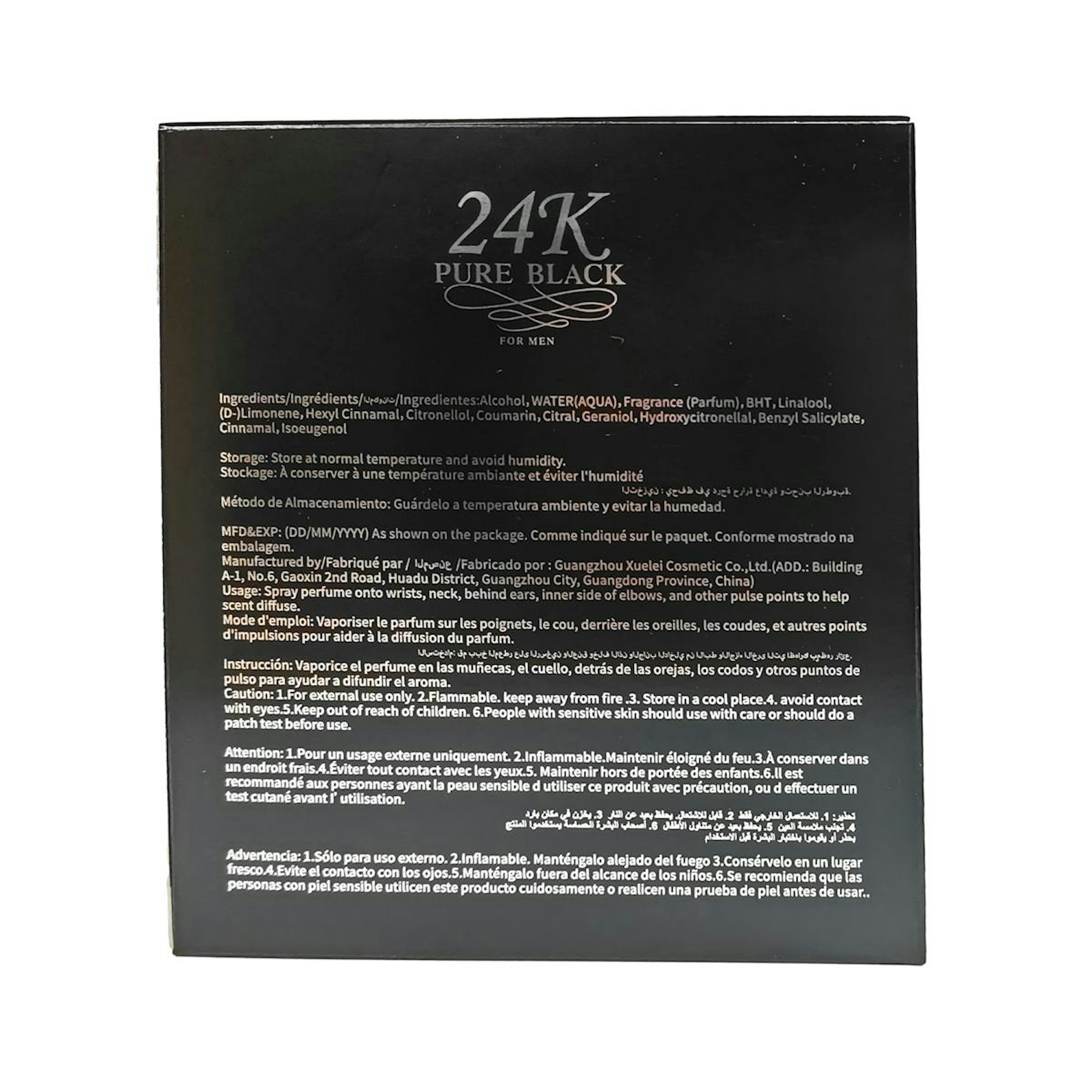 Eau De Parfum 24K Pure Black Lonkoom 100Ml