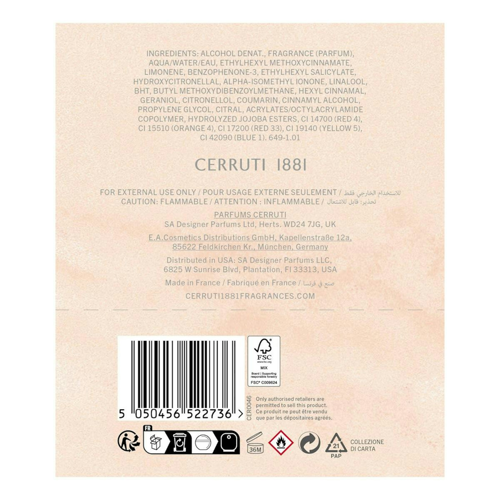 Eau De Toilette 1881 Femme Cerruti 100Ml