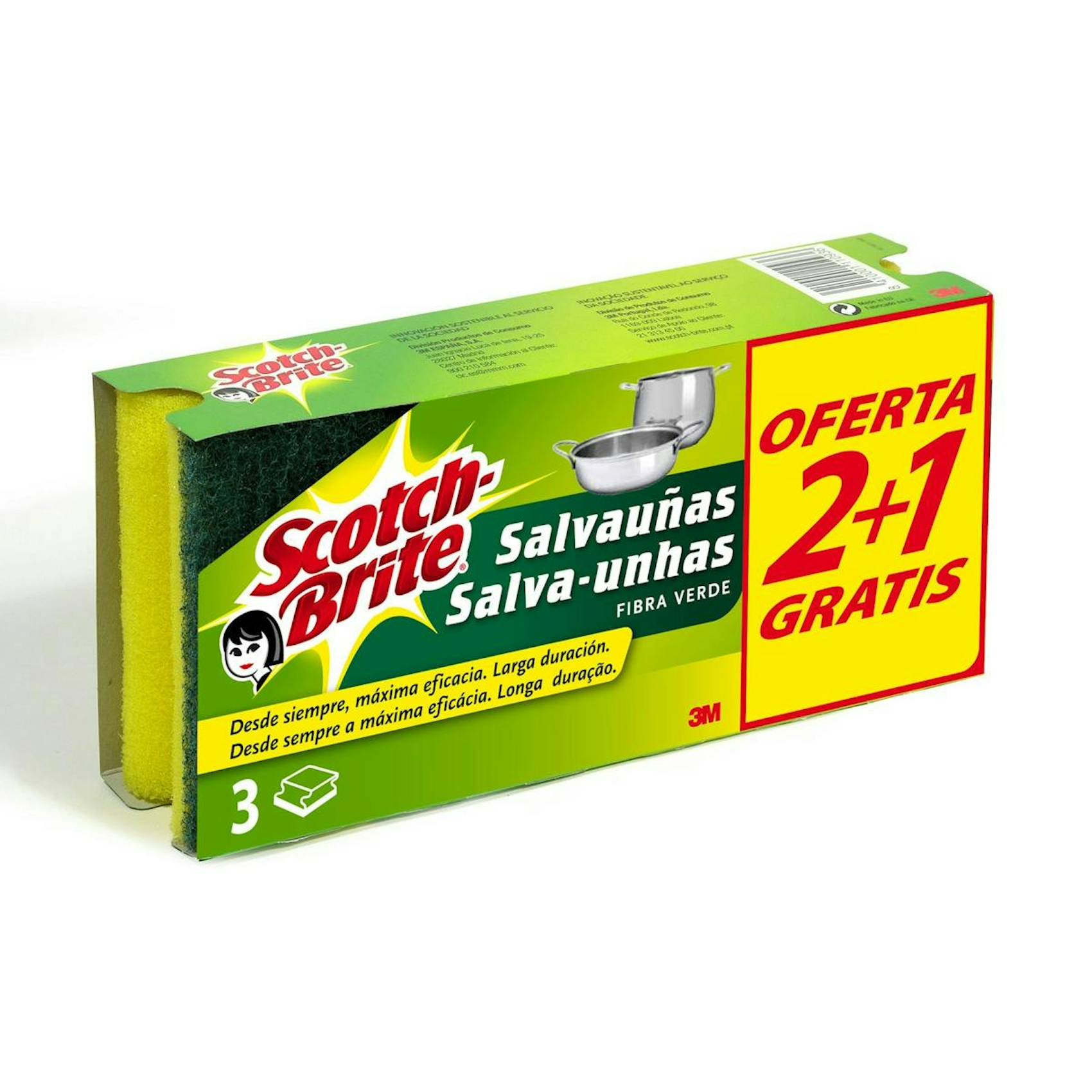 Estropajo Salvauñas Classic Scotch-Brite 2+1 Ud 0