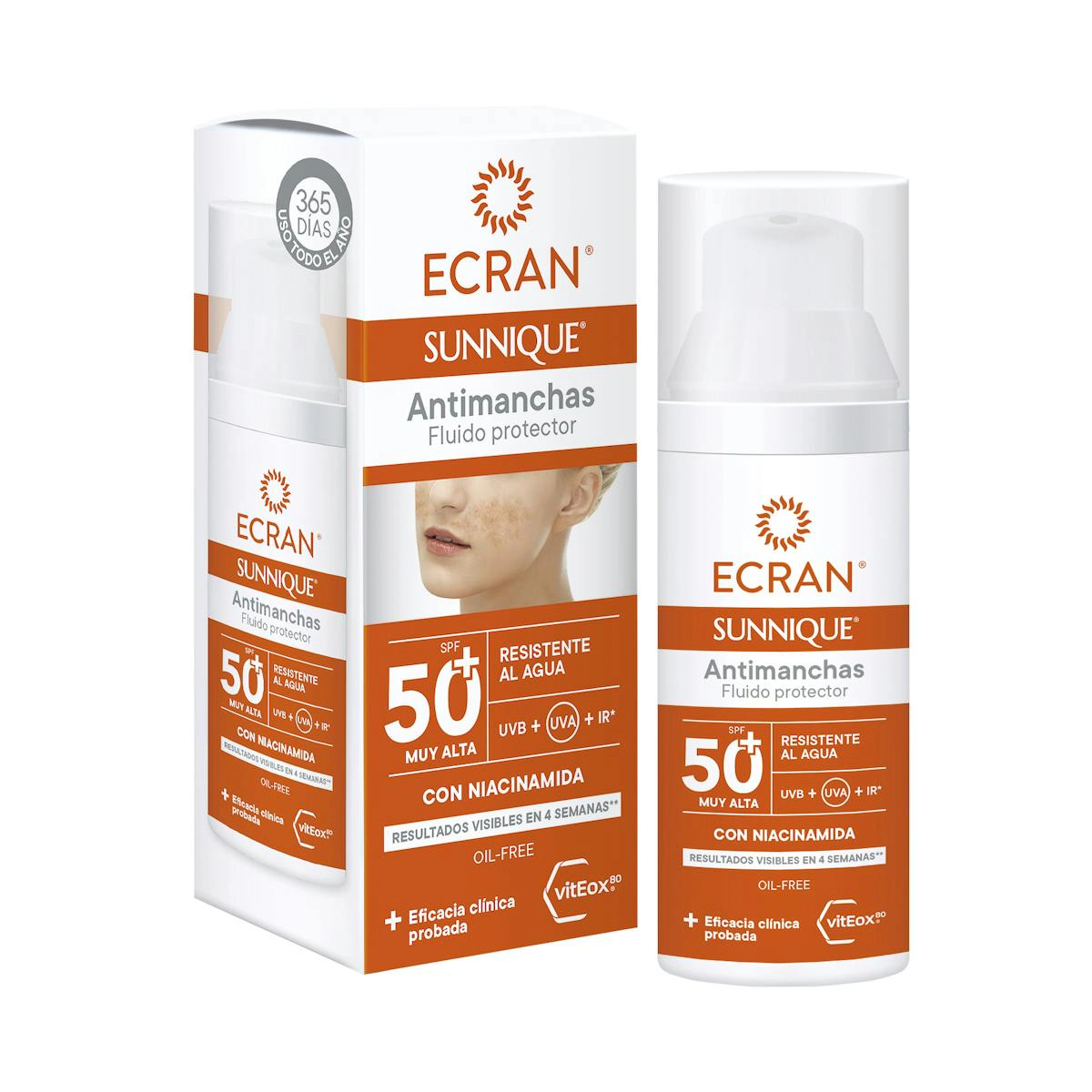 Fluido Solar Facial Antimanchas SPF 50+ Ecran Sunnique 50Ml Fluido Solar Facial Antimanchas SPF 50+ Ecran Sunnique 50Ml 0