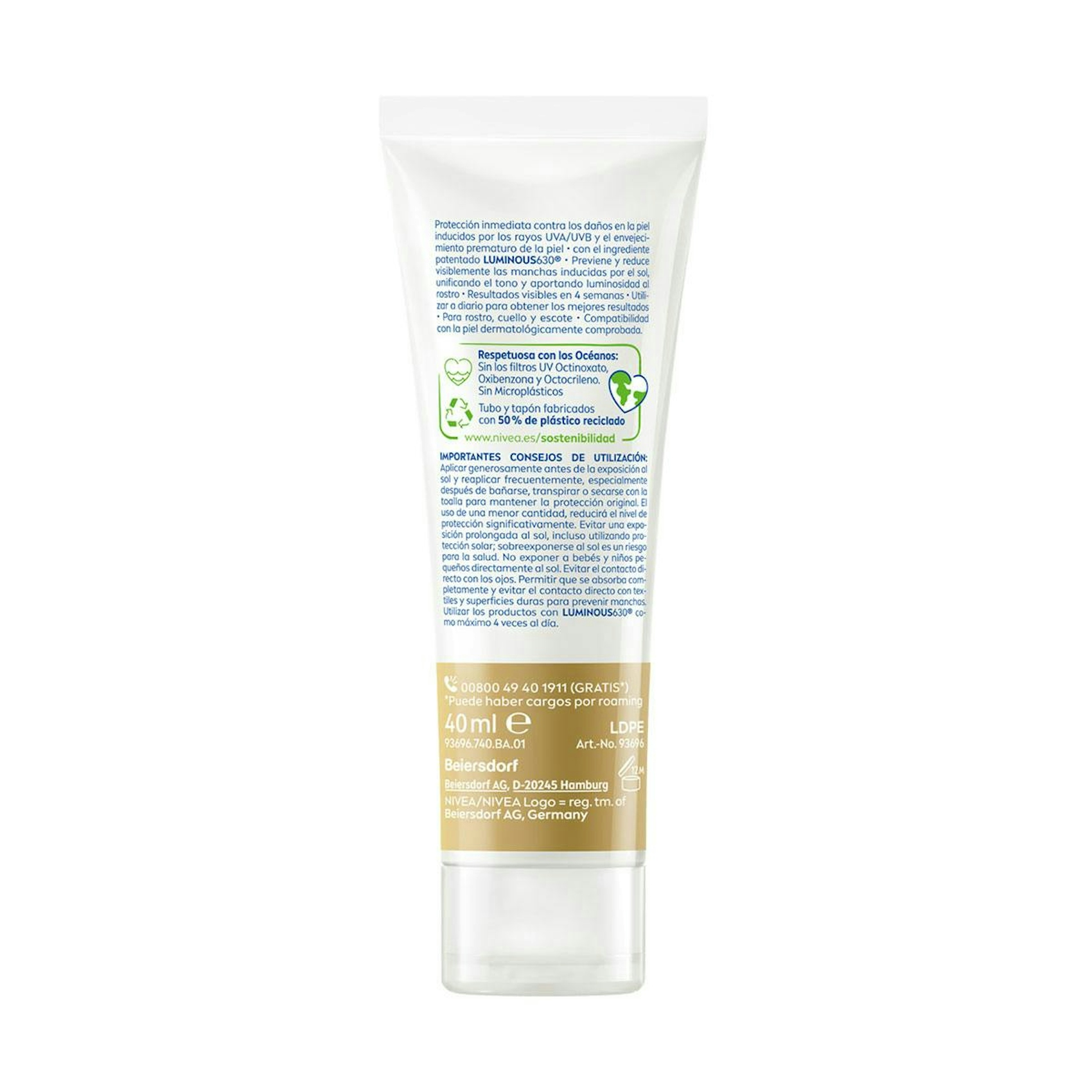 Fluido Solar Facial Antimanchas Luminous 630 SPF 50+ Nivea 40Ml
