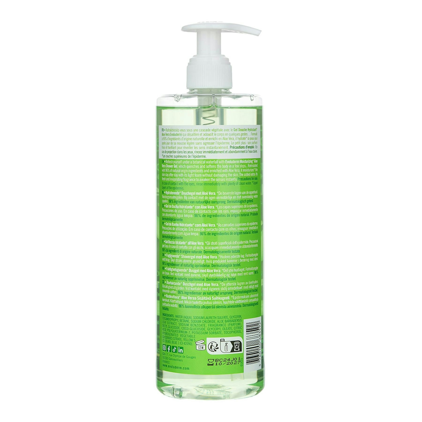 Gel De Duche Aloe Vera Evoluderm 500Ml