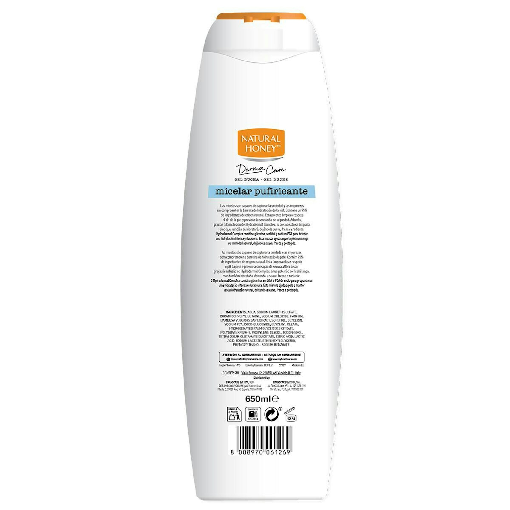 Gel De Ducha Micelar Purificante Bambú Natural Honey 650Ml