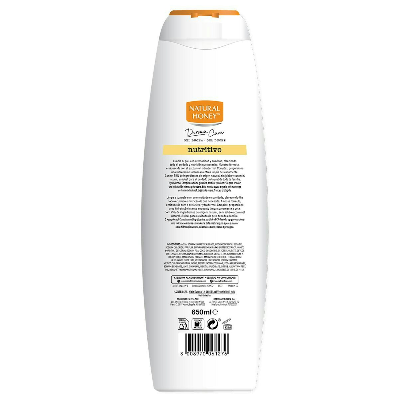 Gel De Ducha Nutritivo Miel Y Karité Natural Honey 650Ml