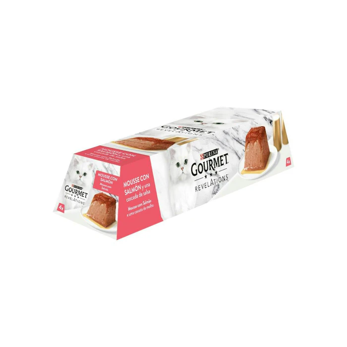 Comida Húmeda Gatos Revelations Mousse Salmón Purina Gourmet 4X57G