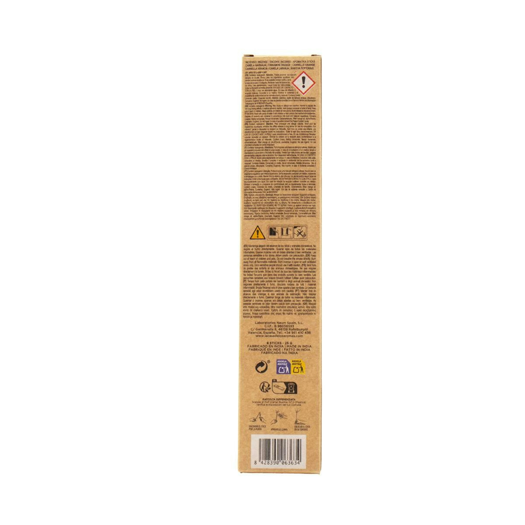 Incienso Nature Canela Naranja La Casa De Aromas 25 Gr