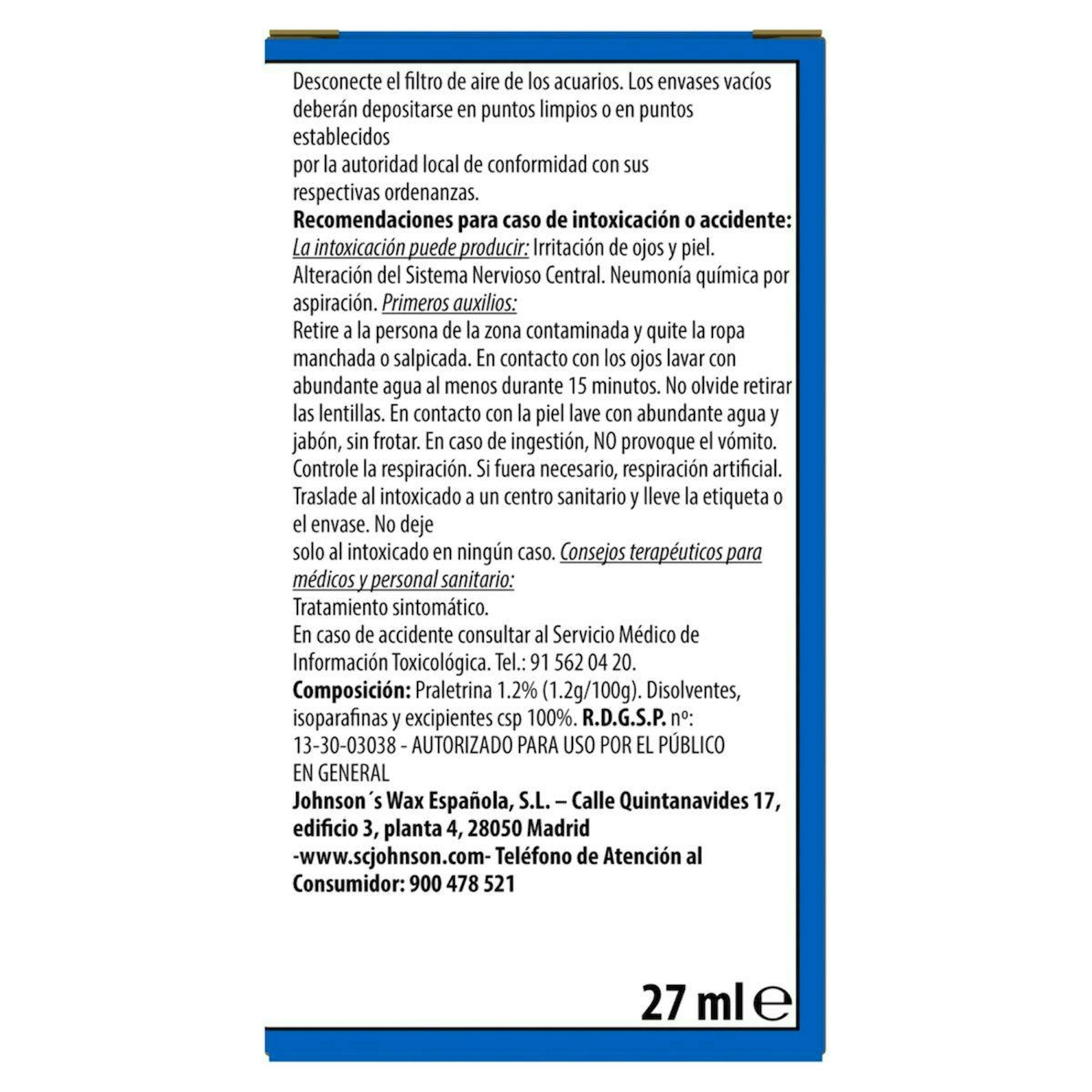 Insecticida Eléctrico Recambio 45 Noches Raid