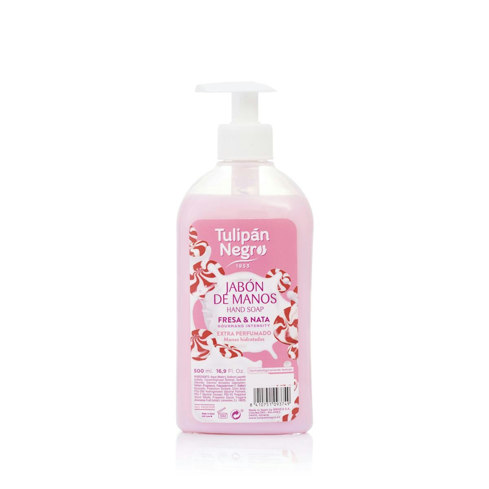 Jabón De Manos Fresa Y Nata Tulipán Negro 500Ml 0