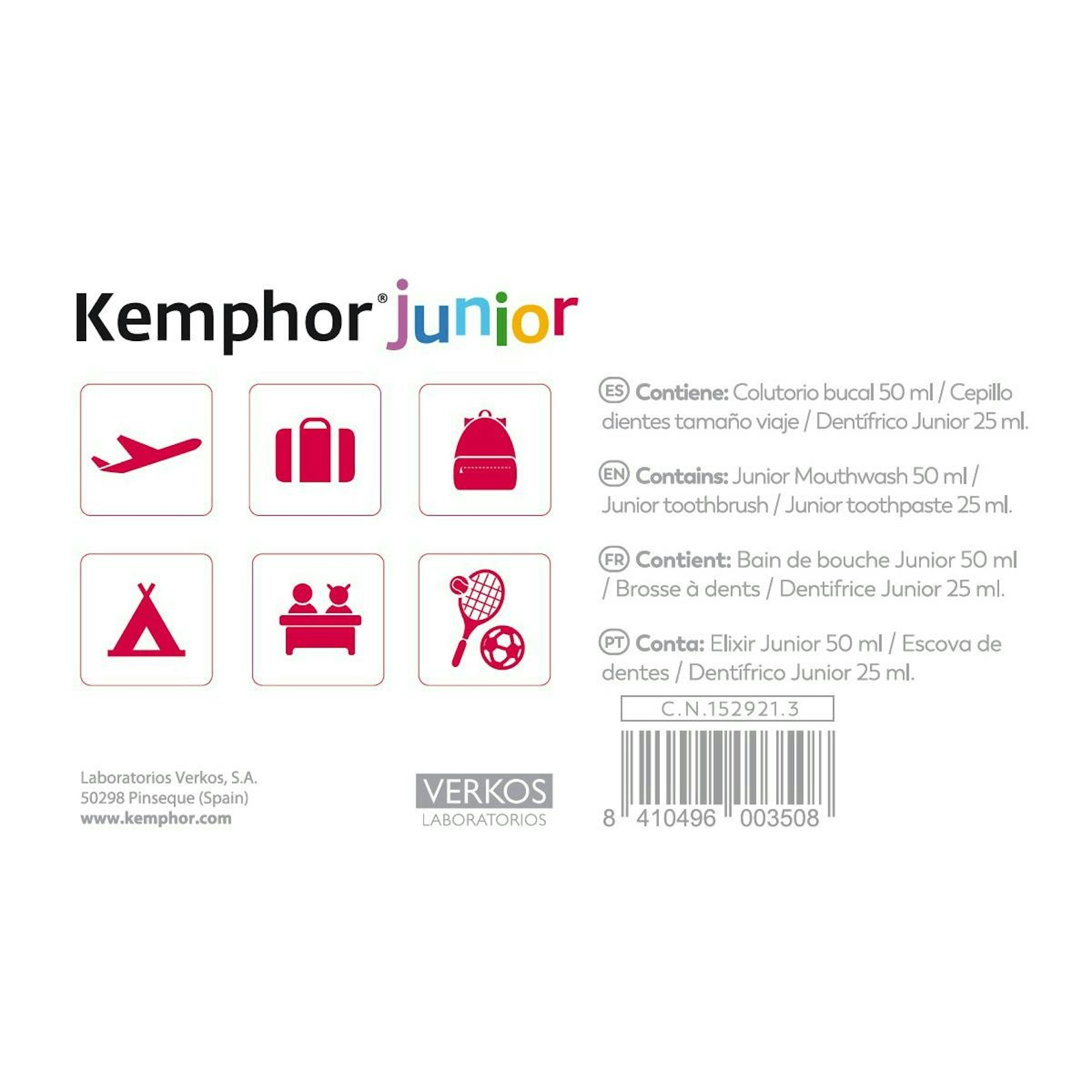 Kit Dental Junior Formato Viaje Kemphor