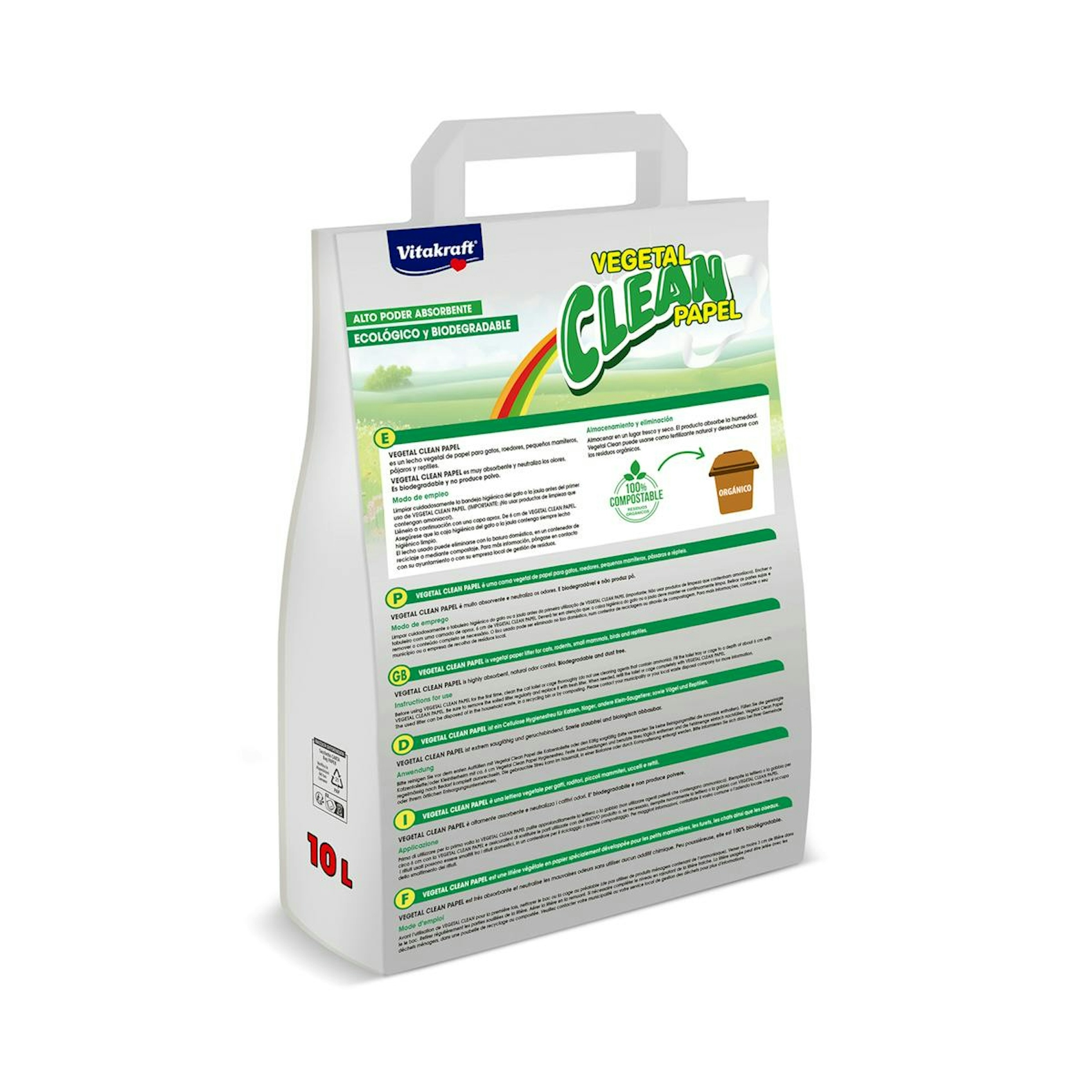 Lecho Vegetal Clean Papel Vitakraft 10L