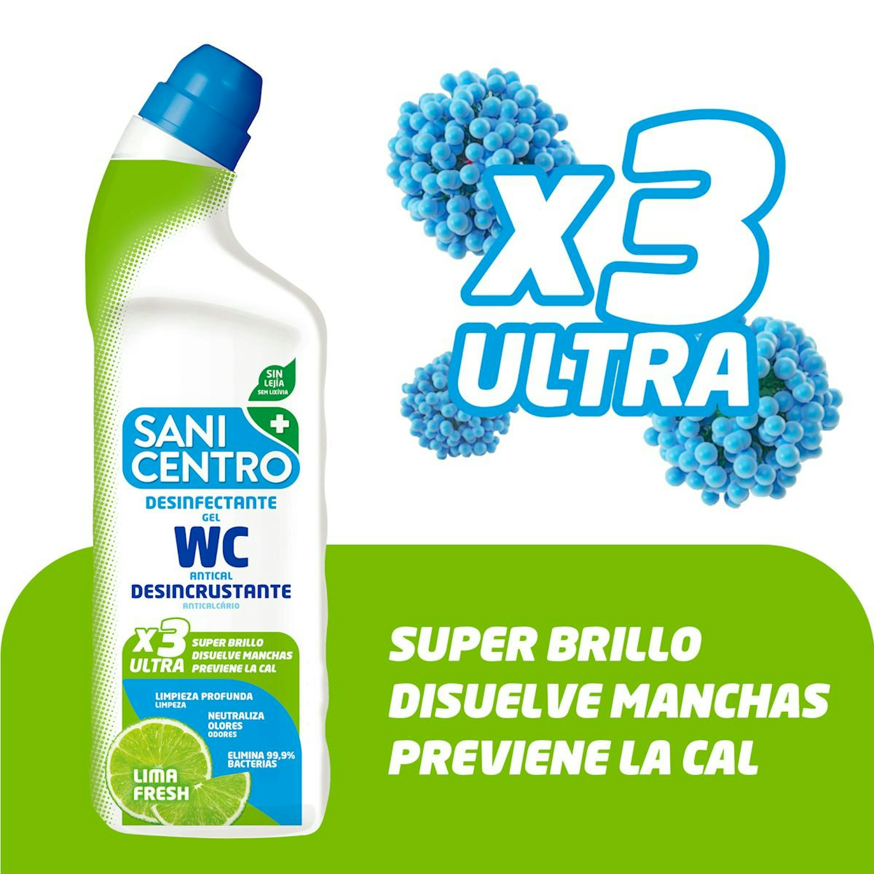 Limpiador WC Gel Lima Sanicent 1L