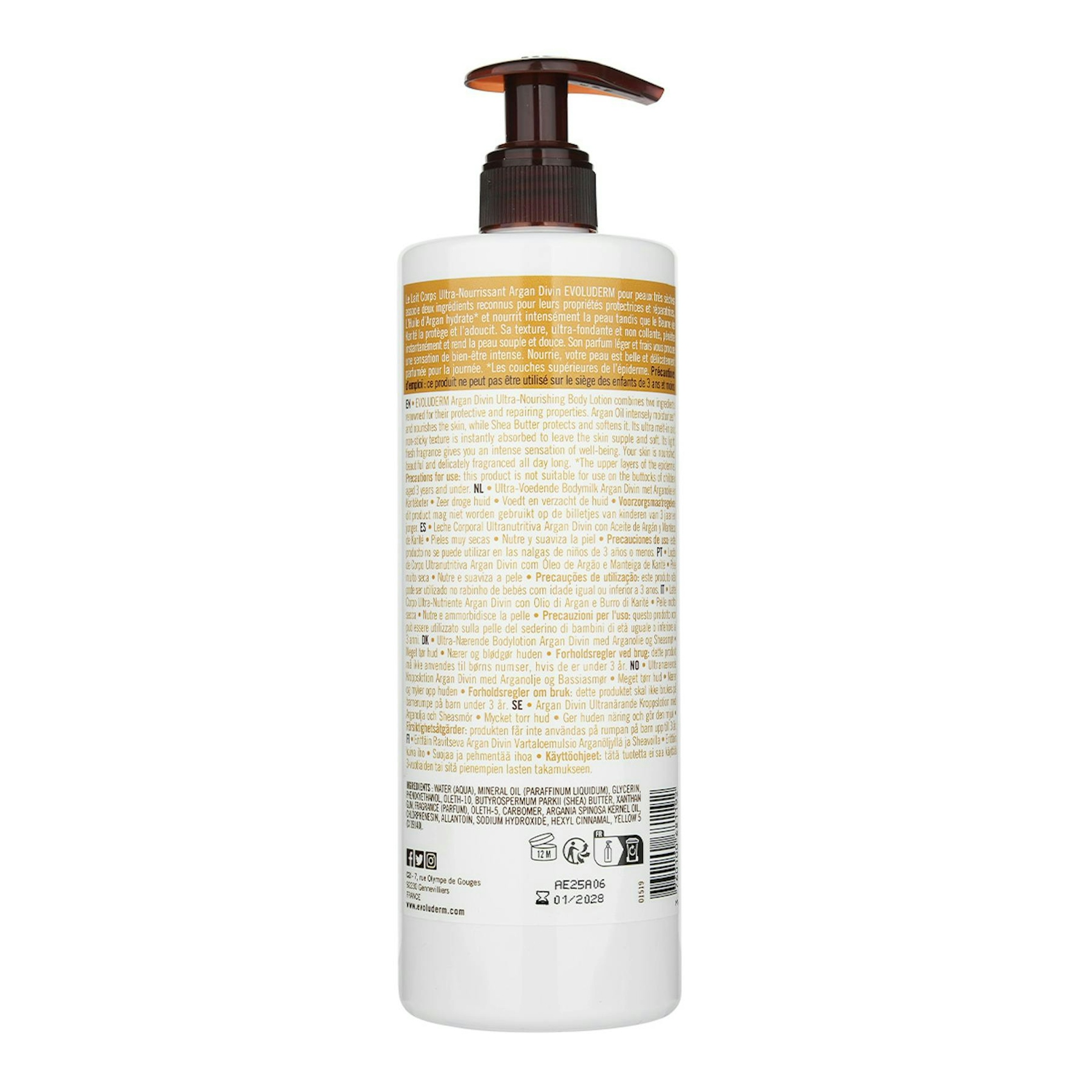 Loção Corporal Argán Divin Evoluderm 500Ml