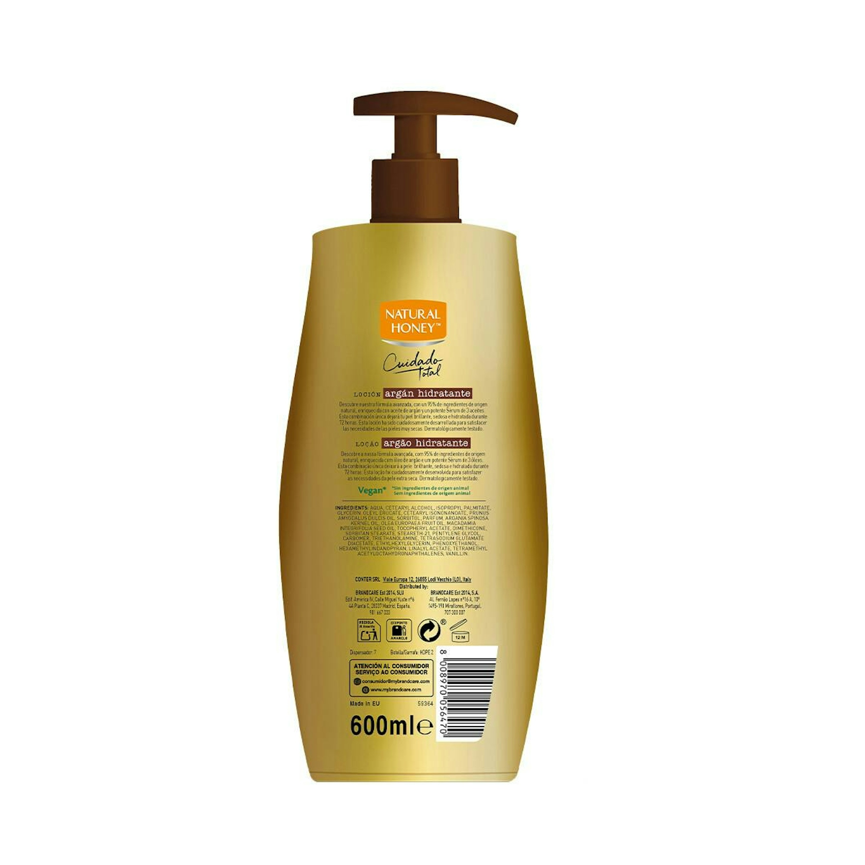 Loción Corporal Argán Natural Honey 600Ml
