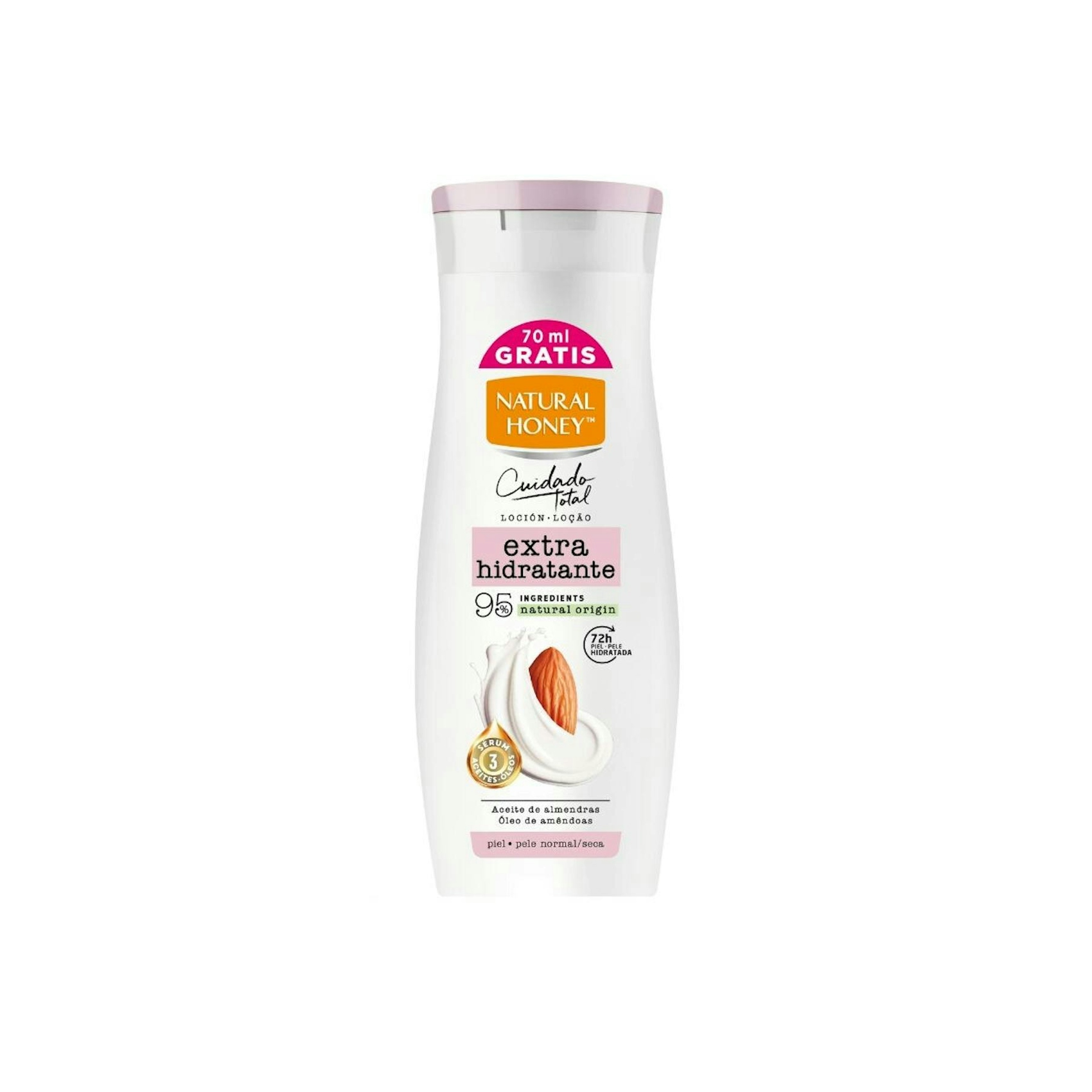 Loción Corporal Extra Hidratante Aceite De Almendras Natural Honey 330Ml 0