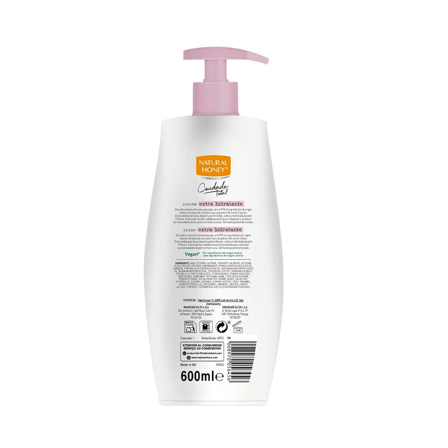 Loción Corporal Extra Hidratante Aceite De Almendras Natural Honey 700Ml