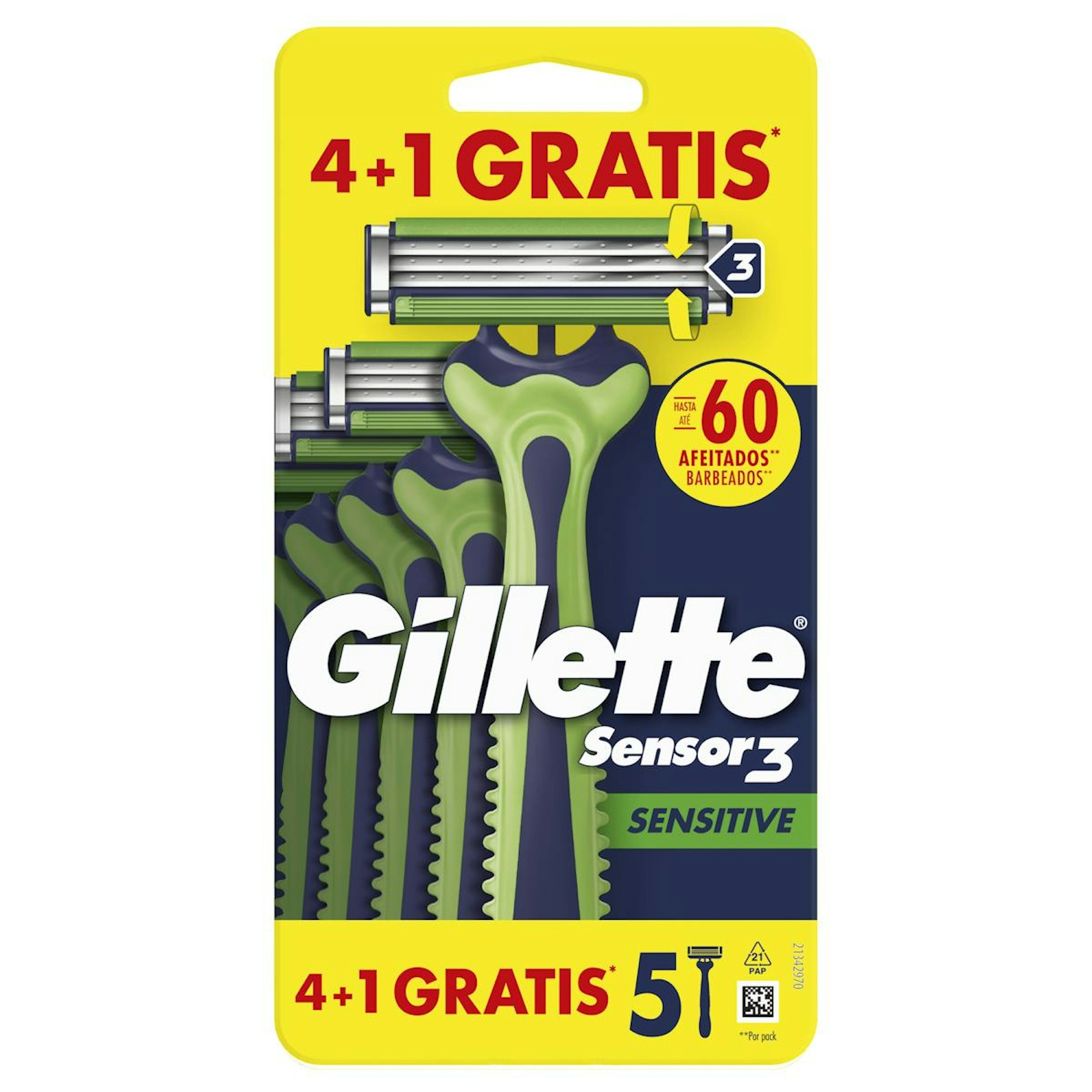 Maquinilla Desechable Sensor 3 Sensitive Gillette 4+1 Uds 0