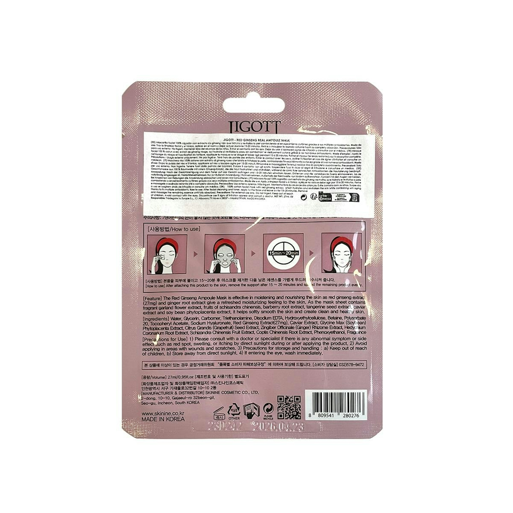 Mascarilla Facial Ginseng Jigott