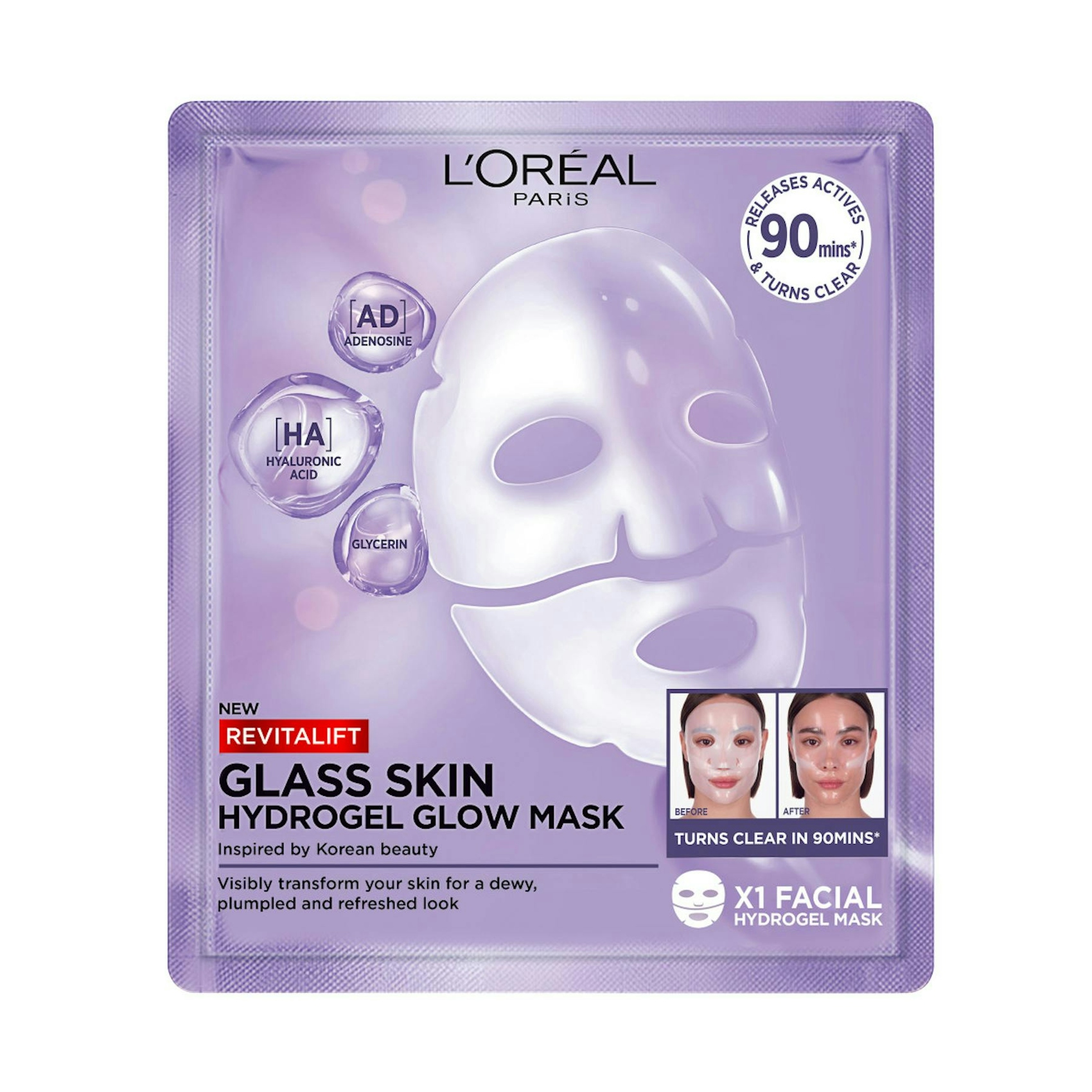 Mascarilla Hidro Gel Revitalift Filler Glass Skin L'Oréal Paris Mascarilla Hidro Gel Revitalift Filler Glass Skin L'Oréal Paris 0