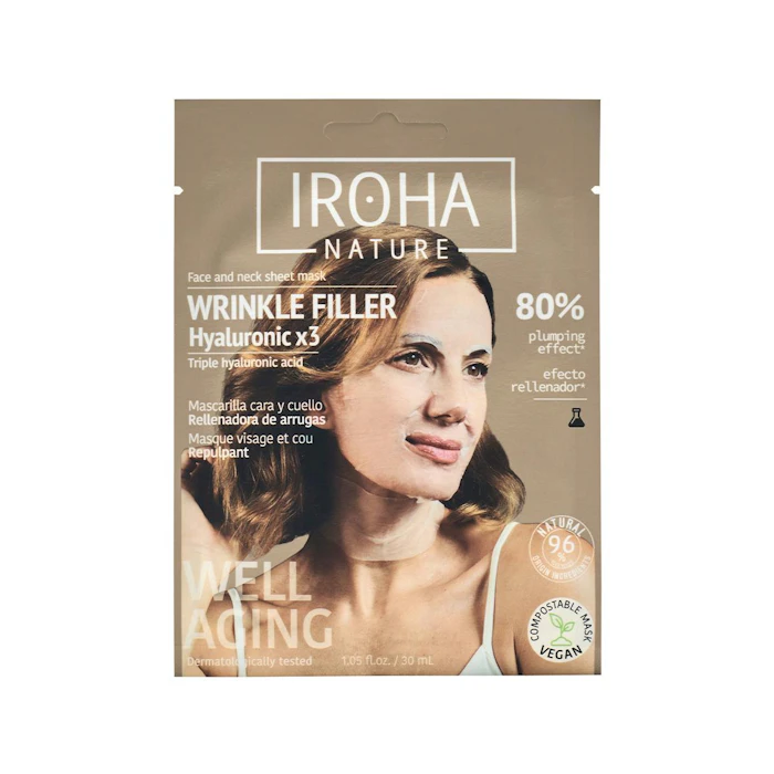 Mascarilla Facial Rellenadora Triple Ácido Hialurónico Iroha Nature