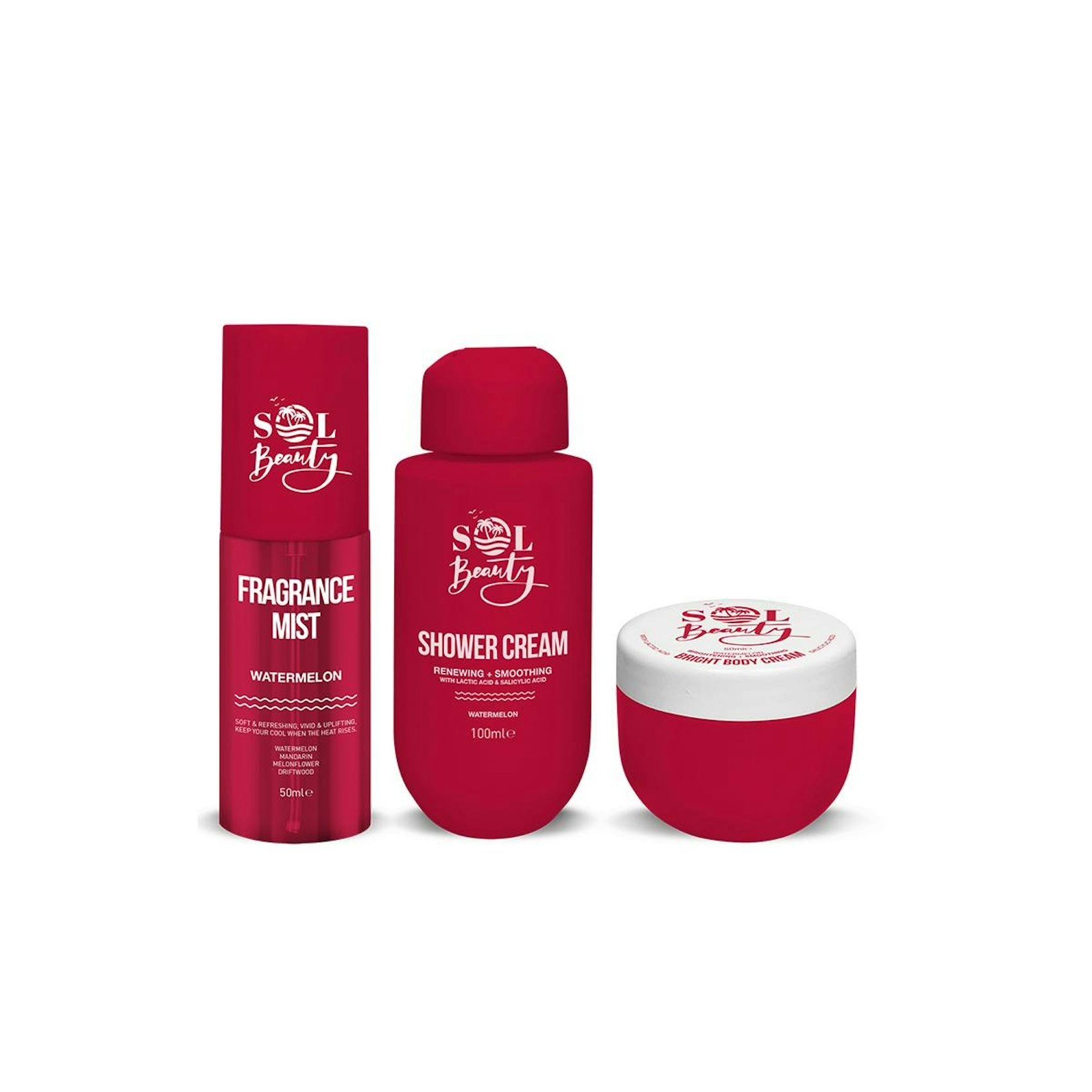 Neceser Sandia Body Mist + Crema + Gel De Ducha Sol Beauty