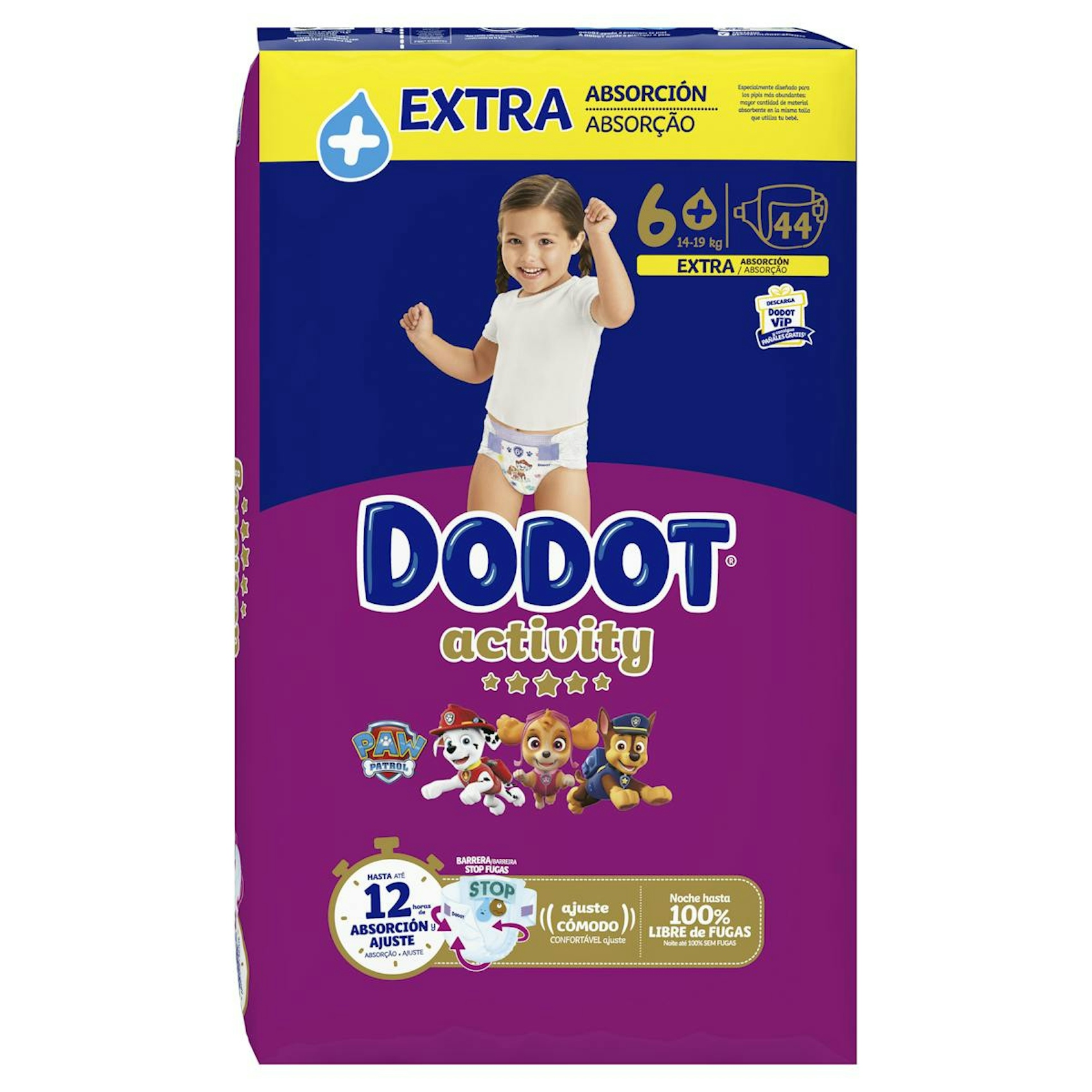 Pañales Extra Absorción 14+ Kgs Talla 6+ Dodot Activity 44 Uds 0