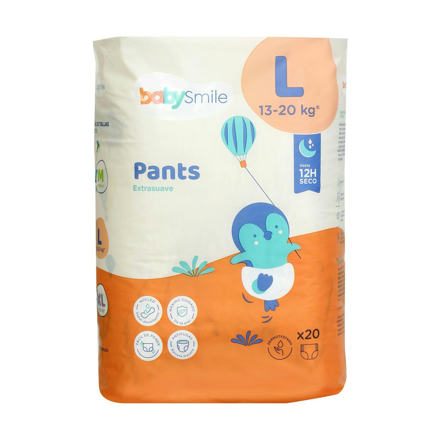 Fraldas Pants Tamanho L (13-20 Kg) BabySmile 20 Unid. 0