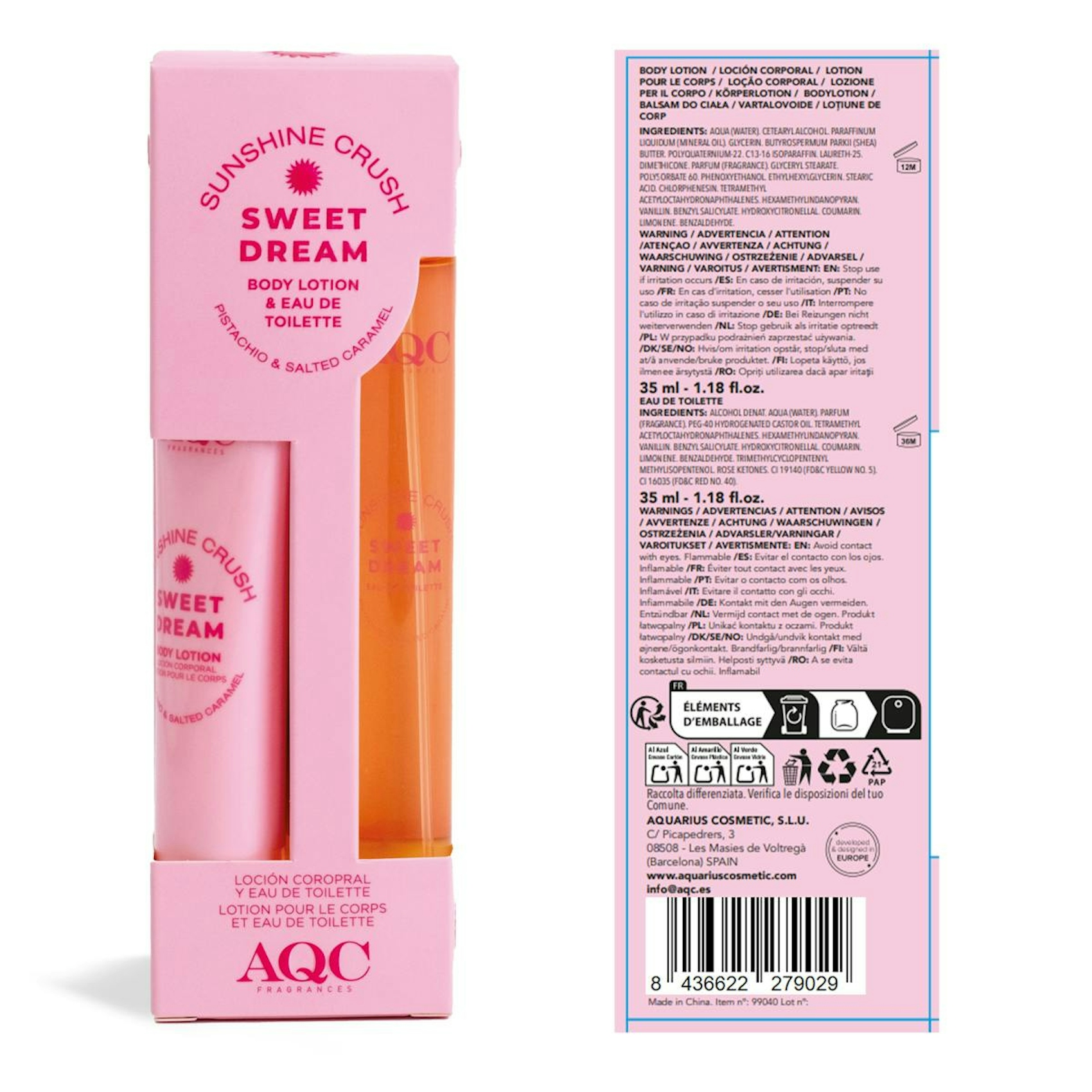 Pack Loción Corporal Y EDT Sunshine Crush Sweet Dream AQC Fragances