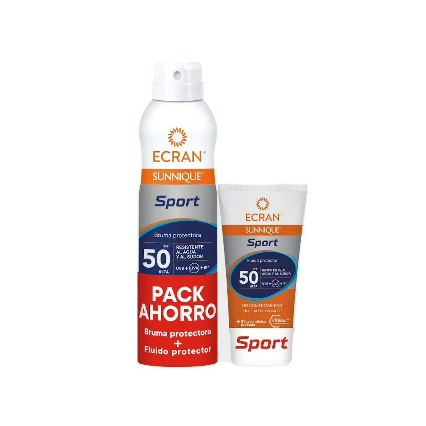 Pack Bruma Solar Sport SPF 50 250Ml + Fluido Solar Sport SPF 50 40Ml Ecran Sunnique 