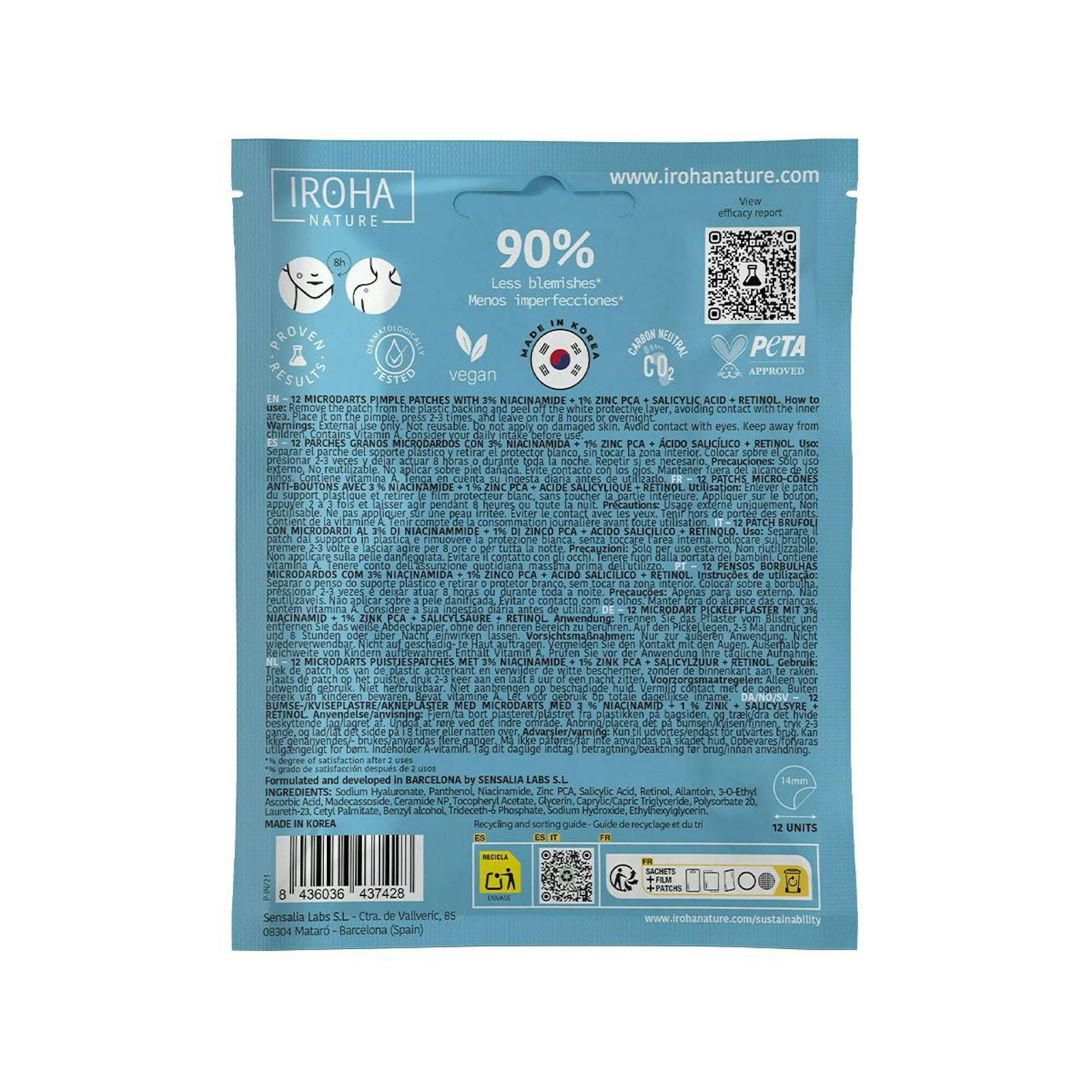 Parches Granos Microdardos Iroha Nature 12 Uds