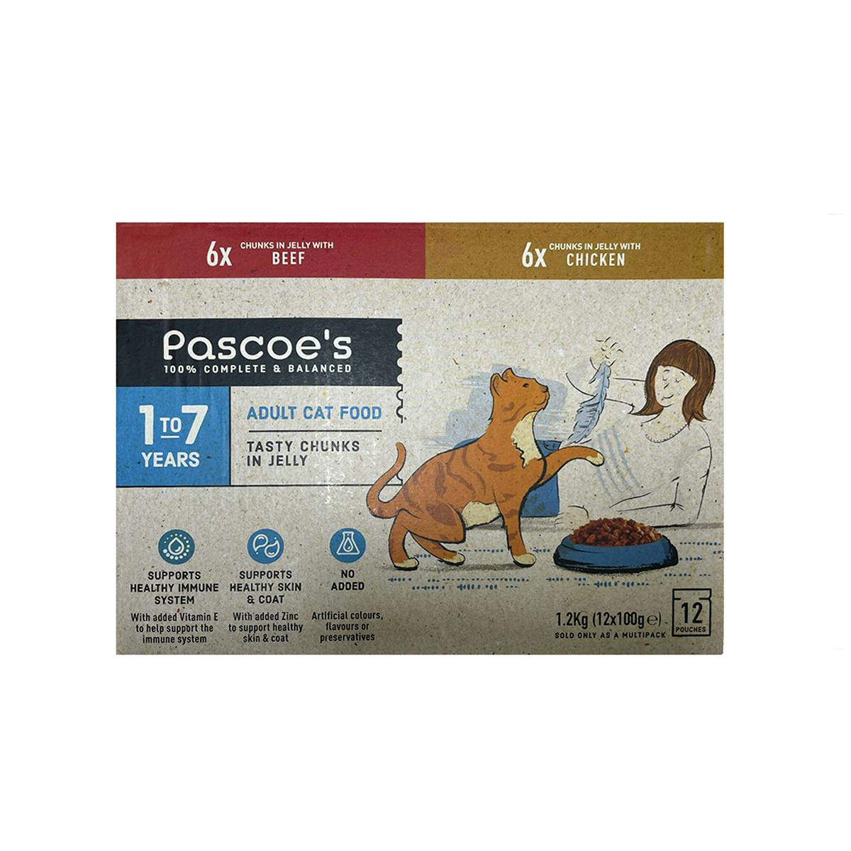 Imagen de Comida Húmeda Gatos En Gelatina Pascoe's 12x100Gr