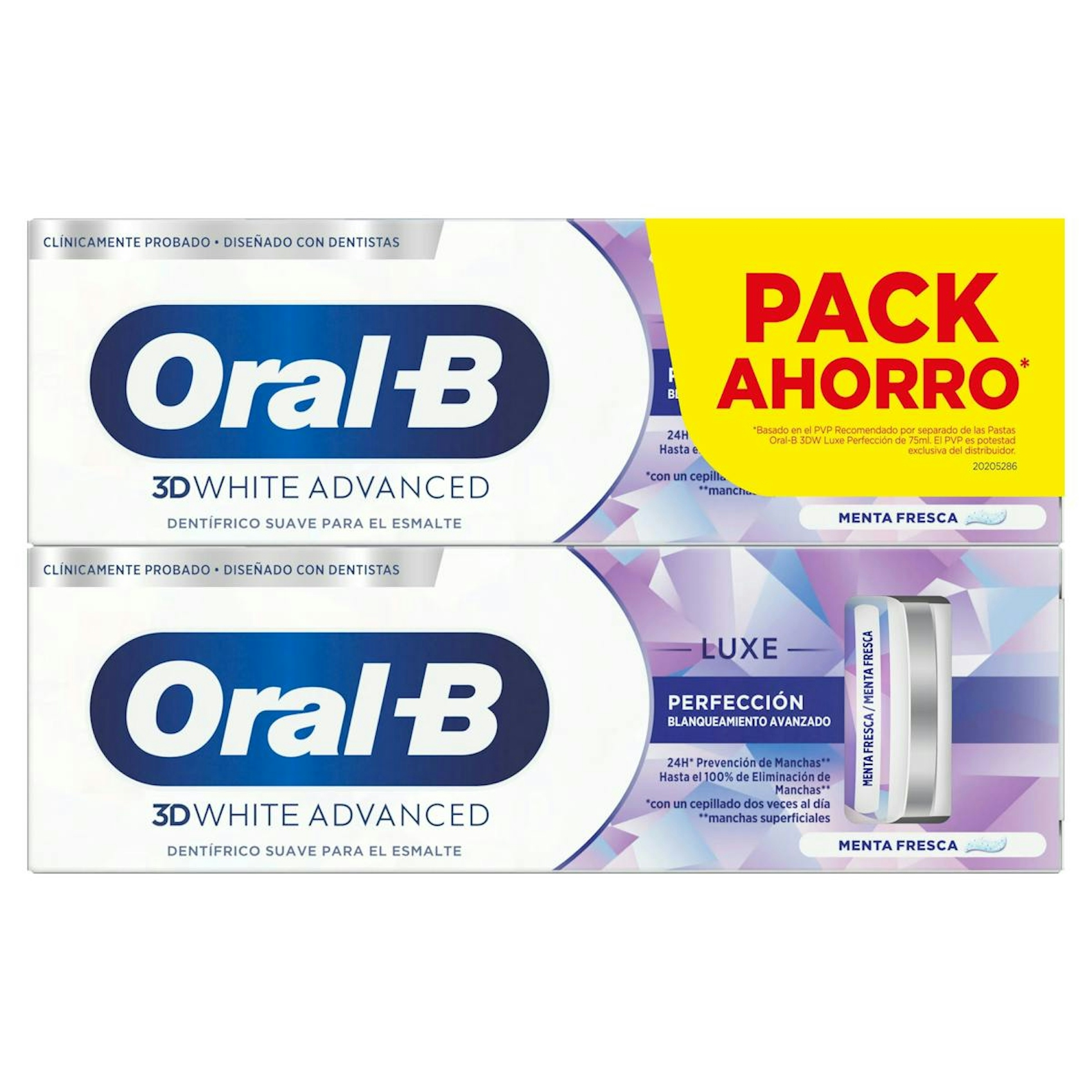 Pasta De Dientes 3D White Advanced Oral-B 2x75Ml 0