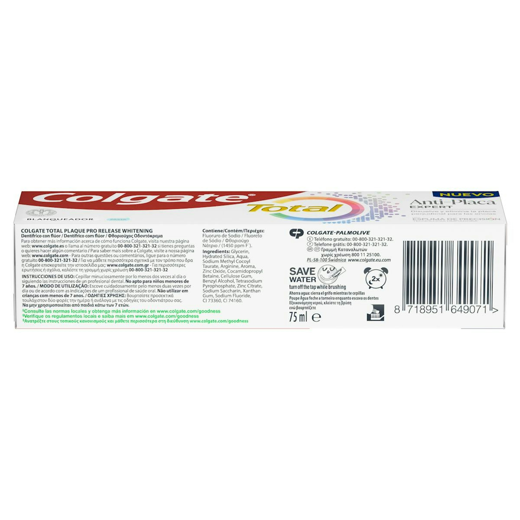 Pasta De Dientes Anti-Placa Expert Blanqueadora Colgate Total Plaque 75Ml