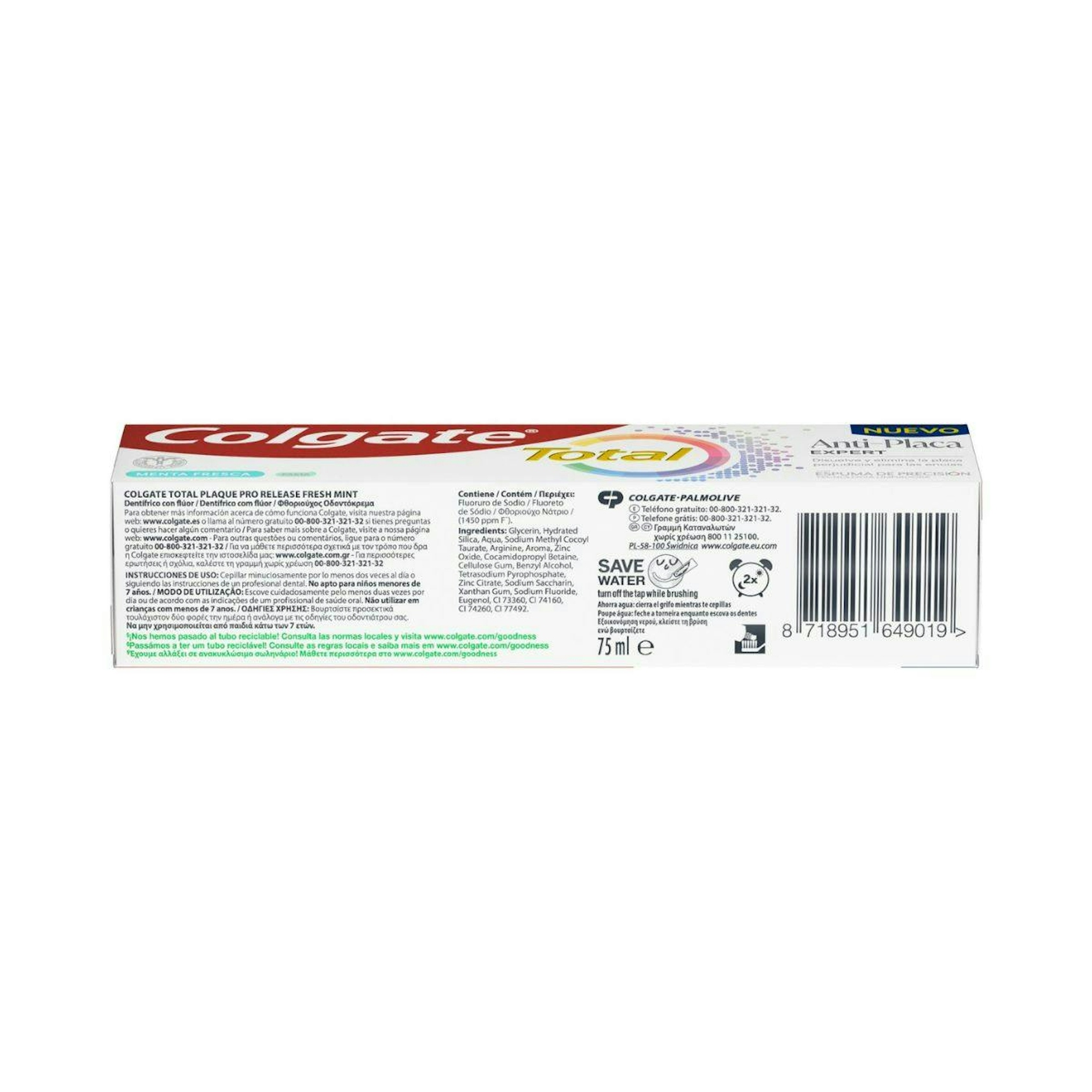 Pasta De Dientes Anti-Placa Expert Menta Colgate Total 75Ml