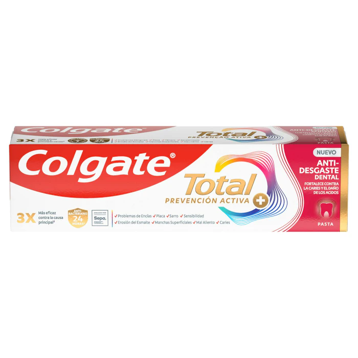 Pasta De Dientes Prevención Activa + Anti Desgaste Colgate Total 75Ml