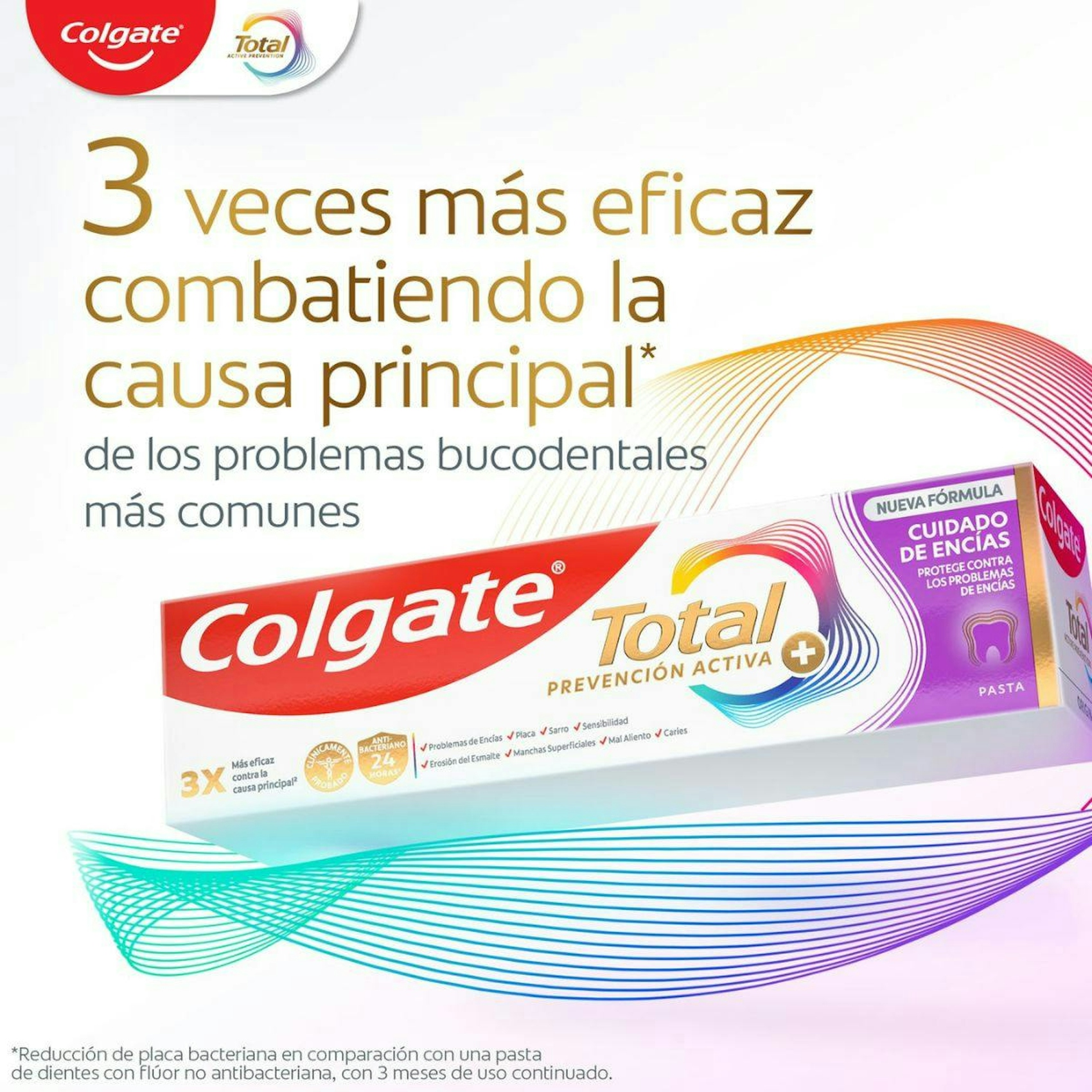 Pasta de Dientes Prevención Activa + Cuidado de Encías Colgate Total 75Ml