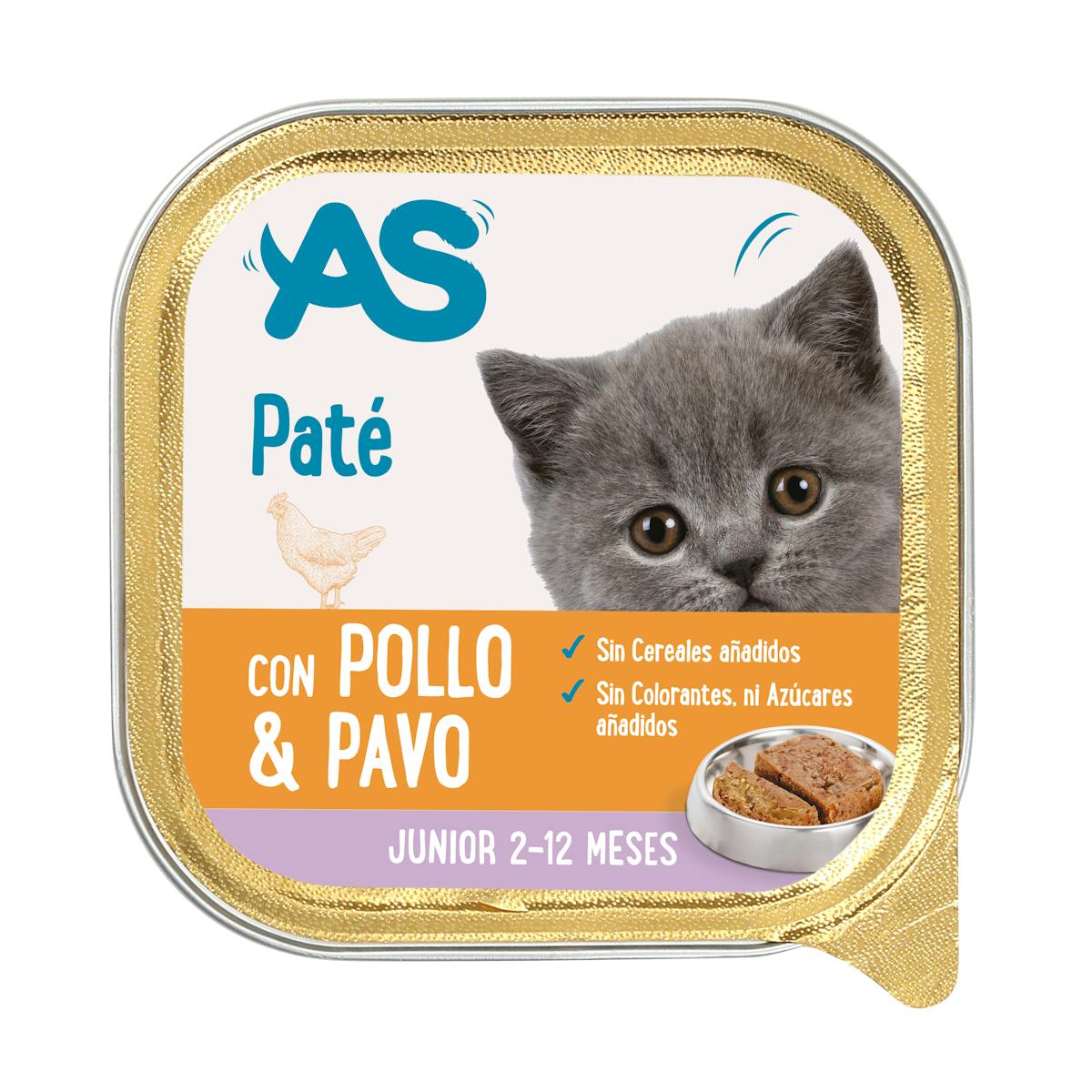 Imagen de Comida Húmeda Gatos Junior Paté Pollo Y Pavo AS 100Gr