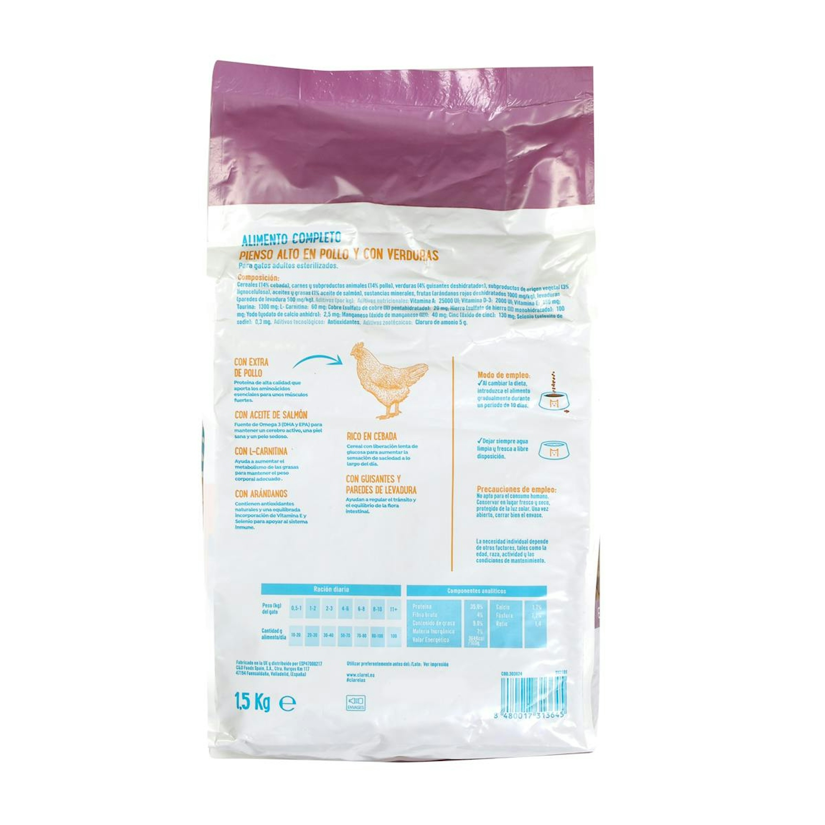 Pienso Gatos Adultos Esterilizados Ave AS 1.5Kg