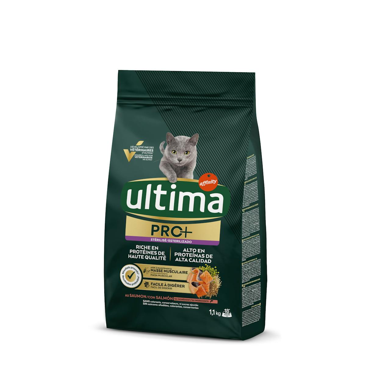 Imagen de Pienso Gatos Esterilizados Pro+ Ultima Salmón 1.1Kg