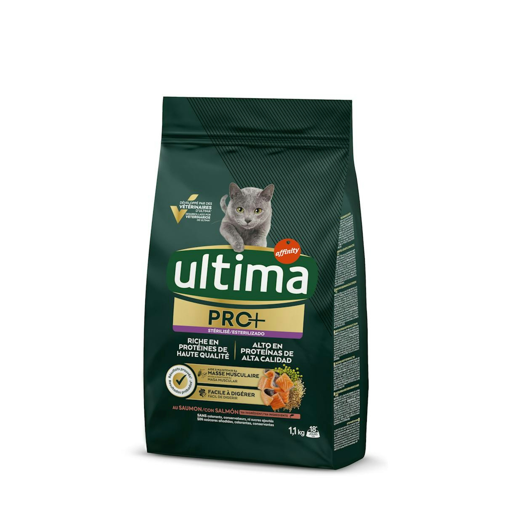 Pienso Gatos Esterilizados Pro+ Ultima Salmón 1.1Kg 0