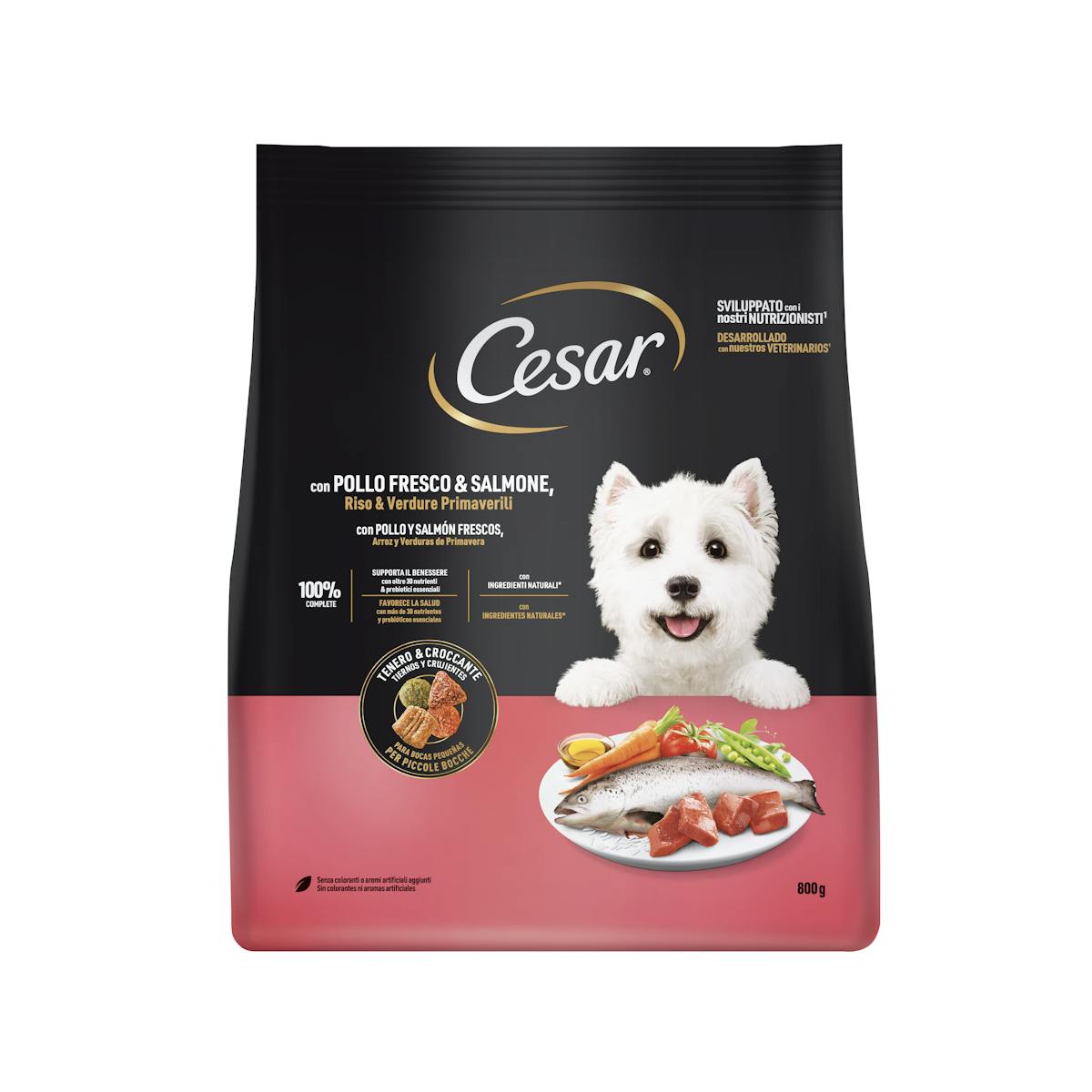 Imagen de Pienso Perros Pollo Y Salmón Cesar 800Gr
