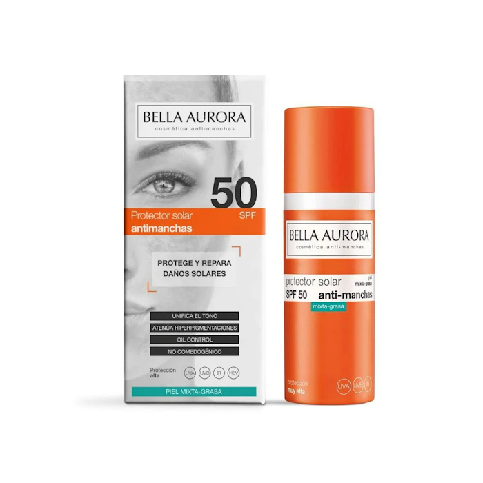 Protector Solar Antimanchas SPF 50 Piel Mixta-Grasa Bella Aurora 50Ml