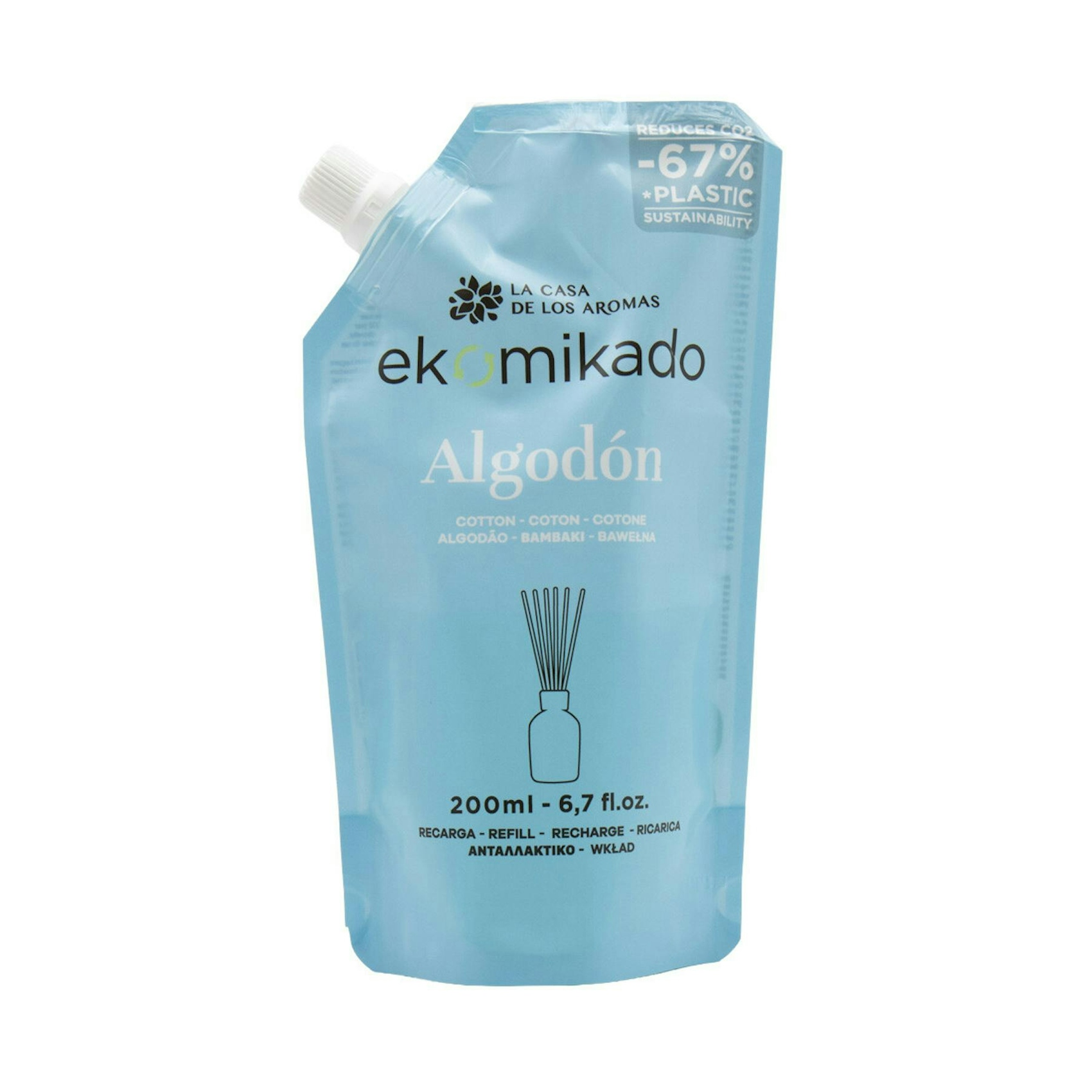 Recarga Ambientador Ekomikado Algodón La Casa De Los Aromas 200 Ml Recarga Ambientador Ekomikado Algodón La Casa De Los Aromas 200 Ml 0