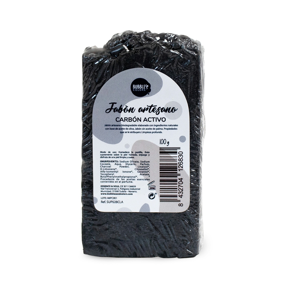 Jabón Artesanal Carbón de BUBBLES&COLORS 100 gr