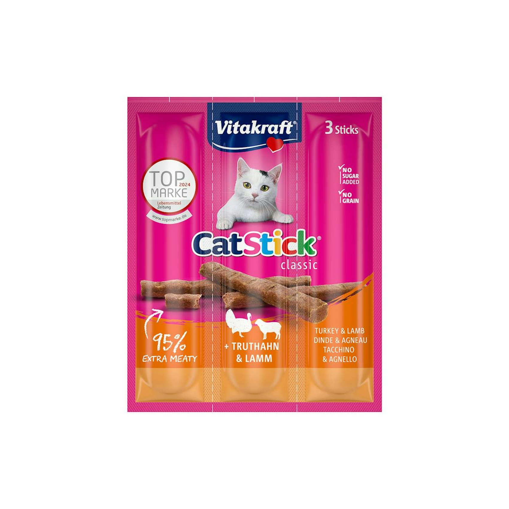 Snack Gatos Barritas Pavo Y Cordero Vitakraft 3 Uds 0