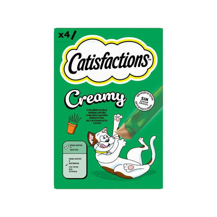 Snack Líquido Gato Creamy Catnip Catisfactions 4 Uds