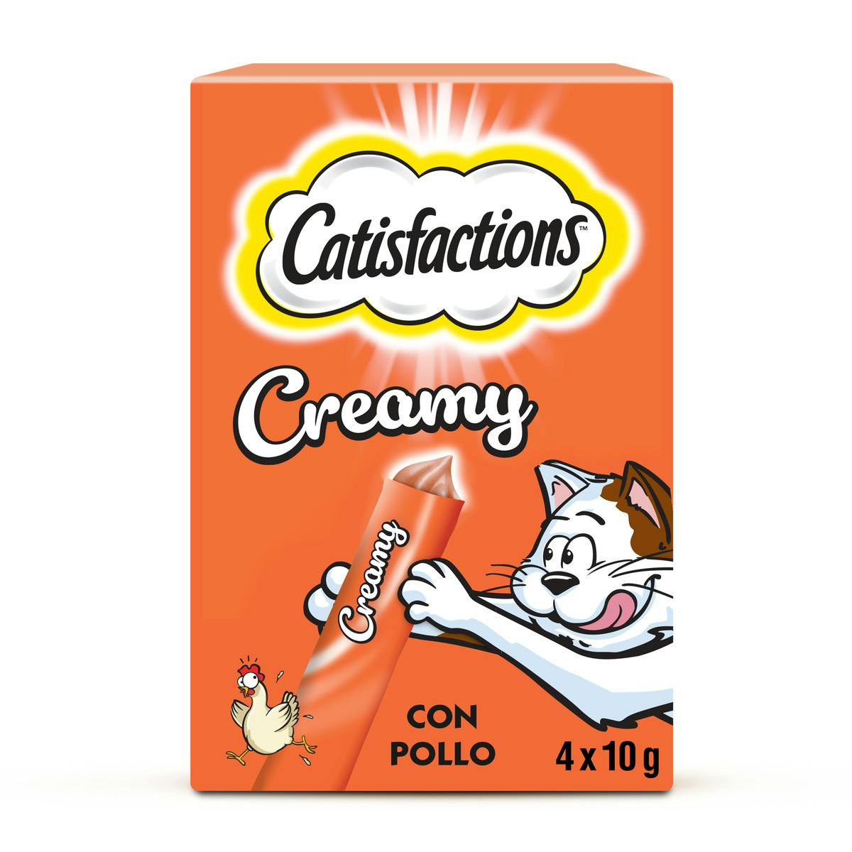 Imagen de Snack Líquido Gatos Creamy Pollo Catisfactions Pack 4x10Gr